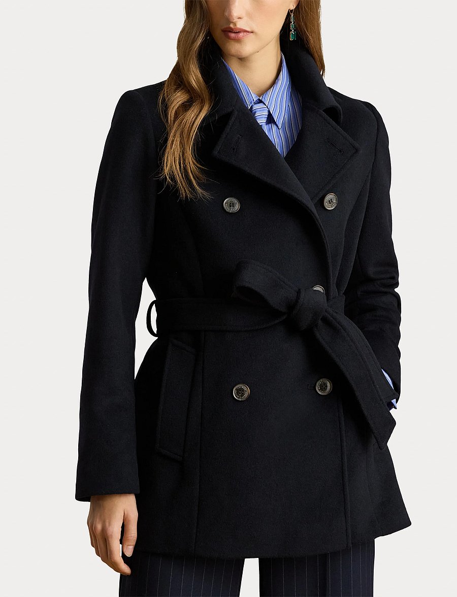Lauren Ralph Lauren - Double-Breasted Belted Wool-Blend Coat - winterjacken - regal navy - 5