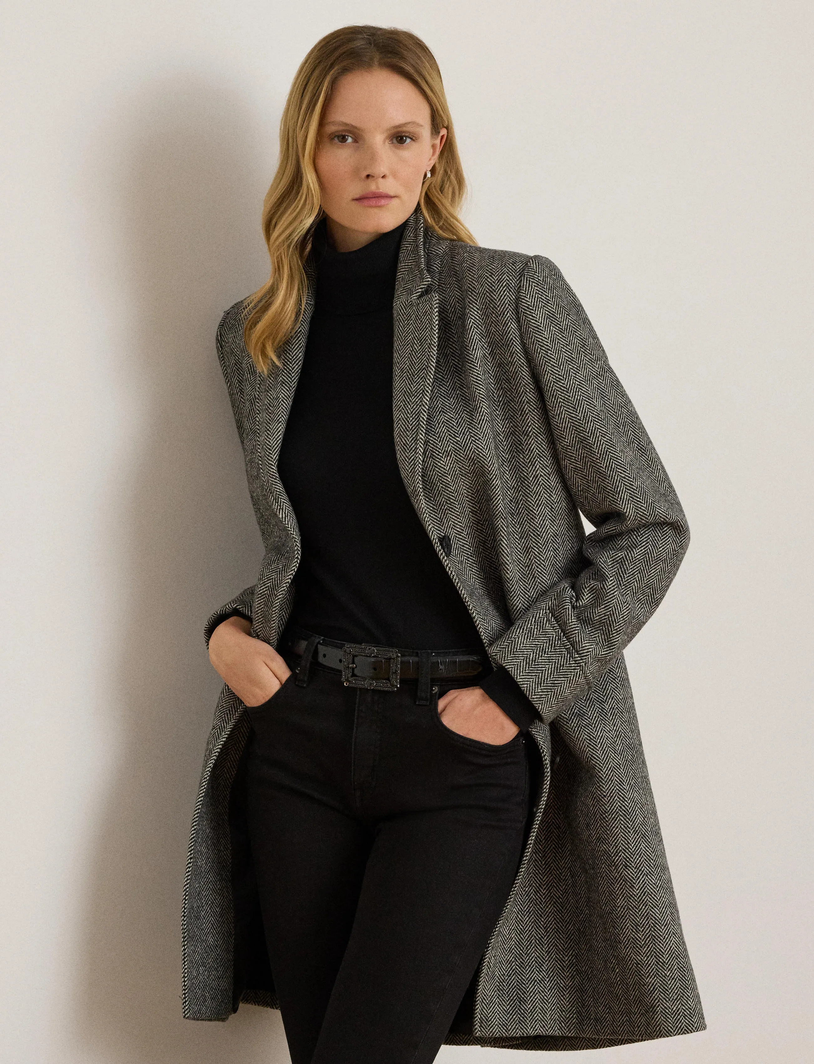 Lauren Ralph Lauren NOVELTY-'WOOL SB 38" - Nyheder - BLACK / grey
