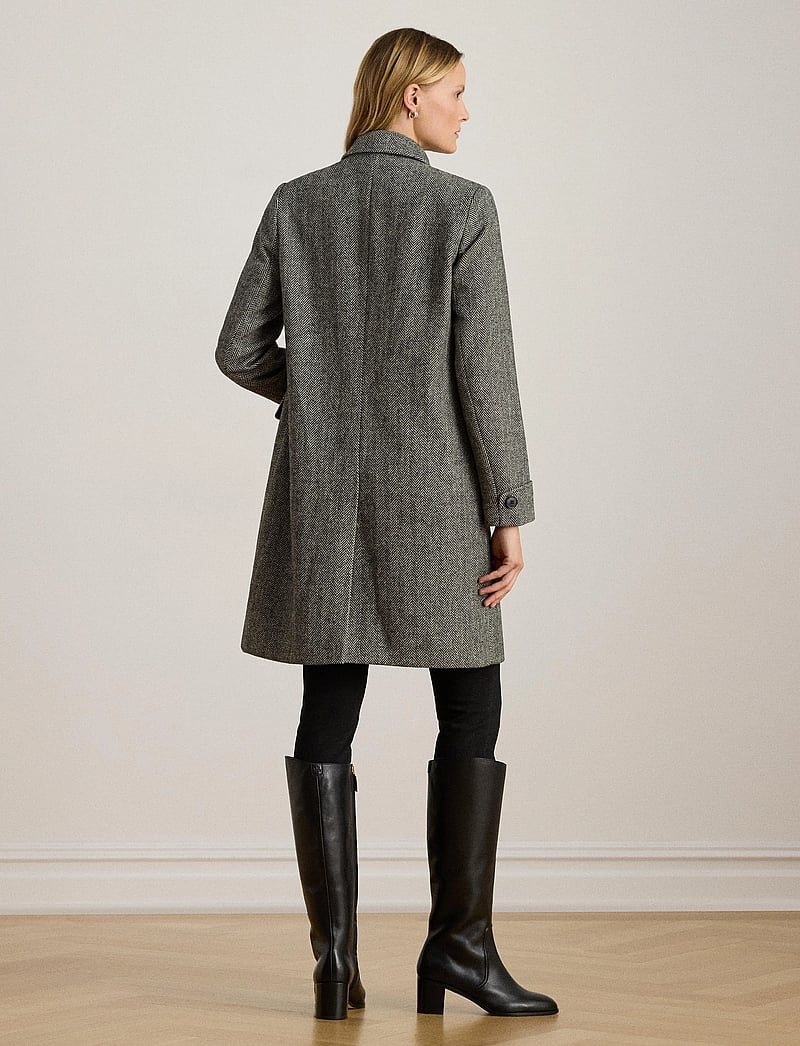 Lauren Ralph Lauren - Herringbone Coat - villased mantlid - black - 2