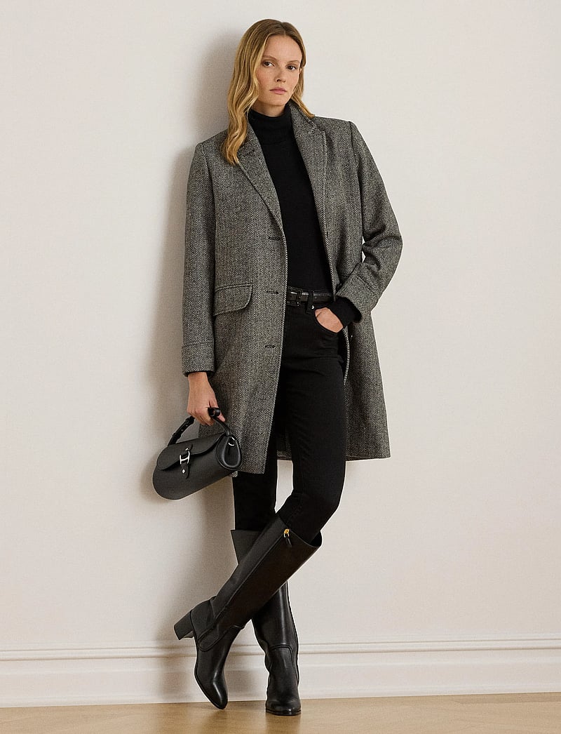 Lauren Ralph Lauren - Herringbone Coat - villased mantlid - black - 3