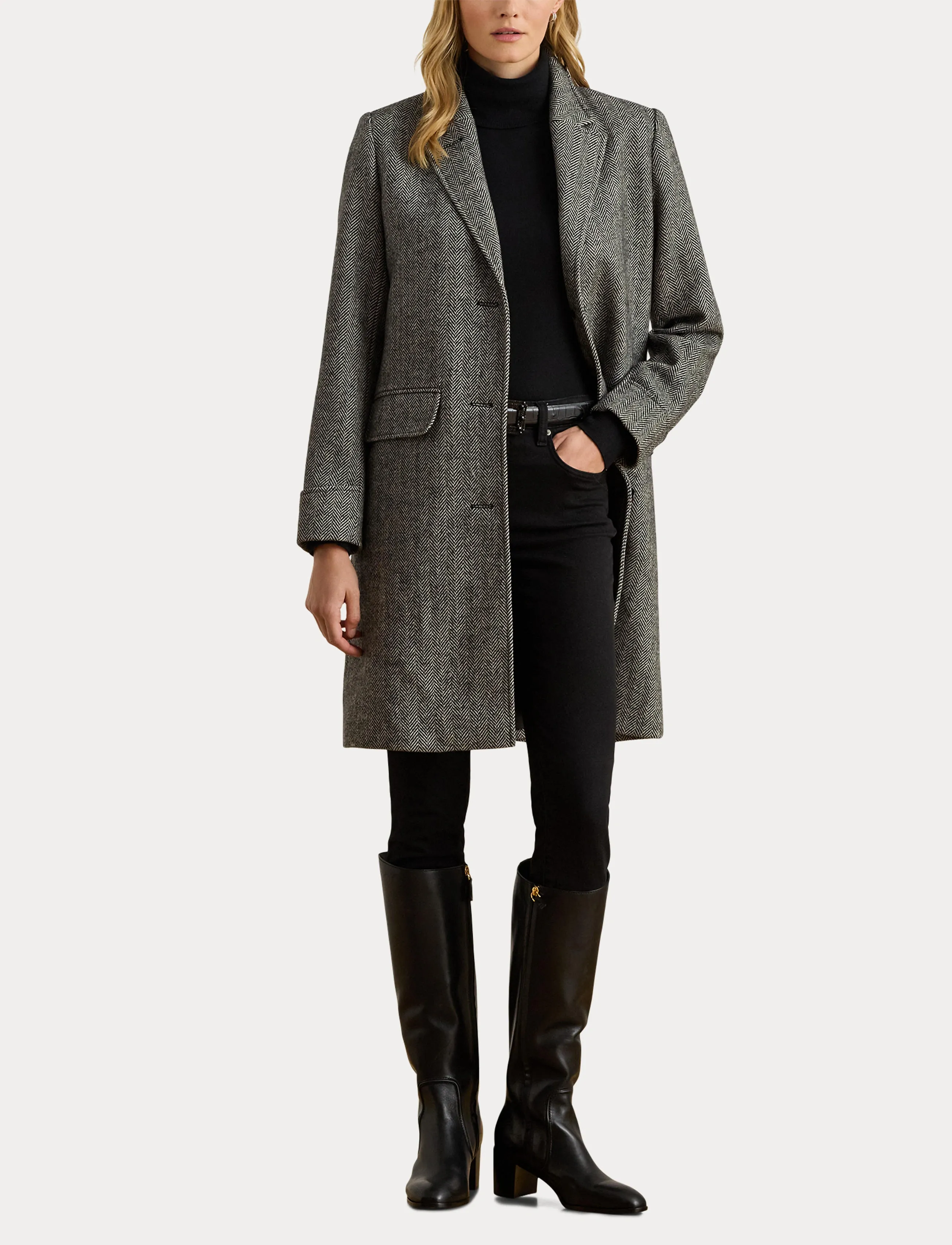 Lauren Ralph Lauren - NOVELTY-'WOOL SB 38" - talvitakit - black - 4