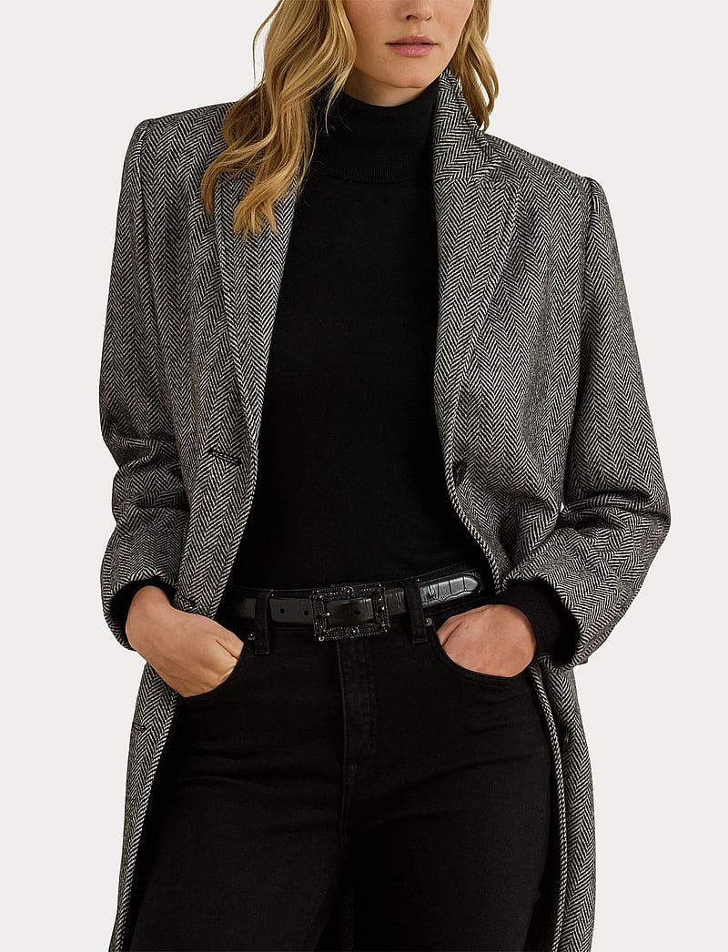 Lauren Ralph Lauren - Herringbone Coat - villased mantlid - black - 5