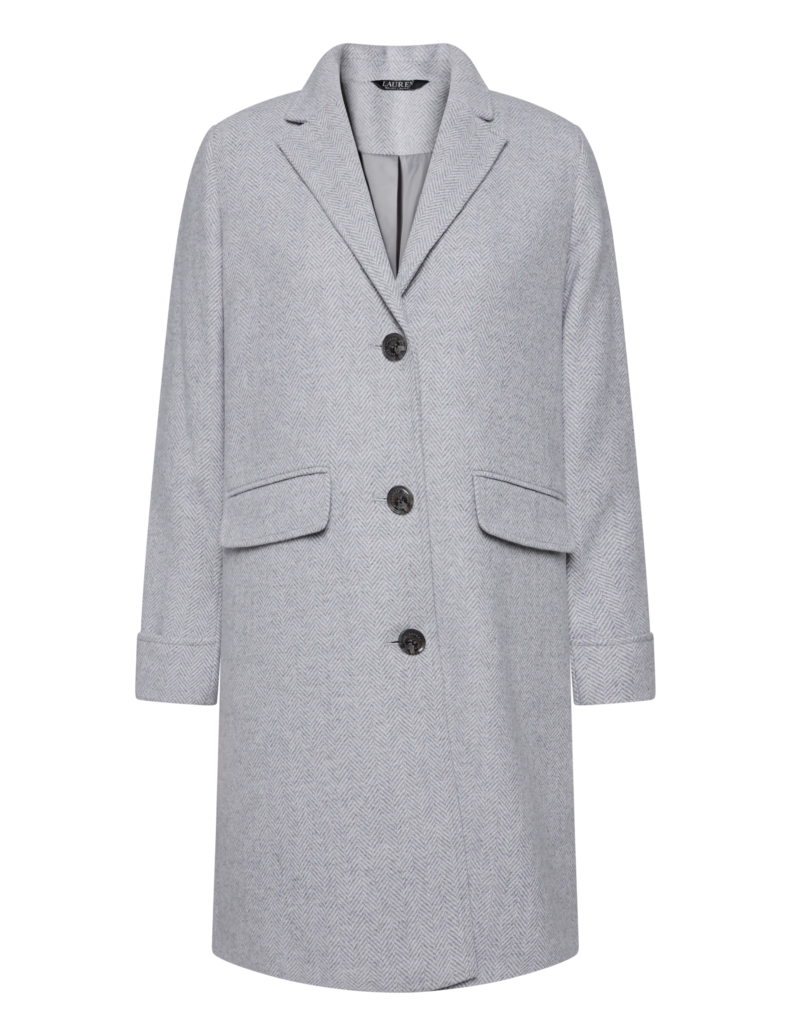 Lauren Ralph Lauren - Fiskbensmönstrad kappa - vinterjackor - cream grey herrin - 2