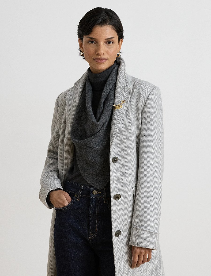 Lauren Ralph Lauren - Herringbone Coat - winterjacken - cream grey herrin - 5