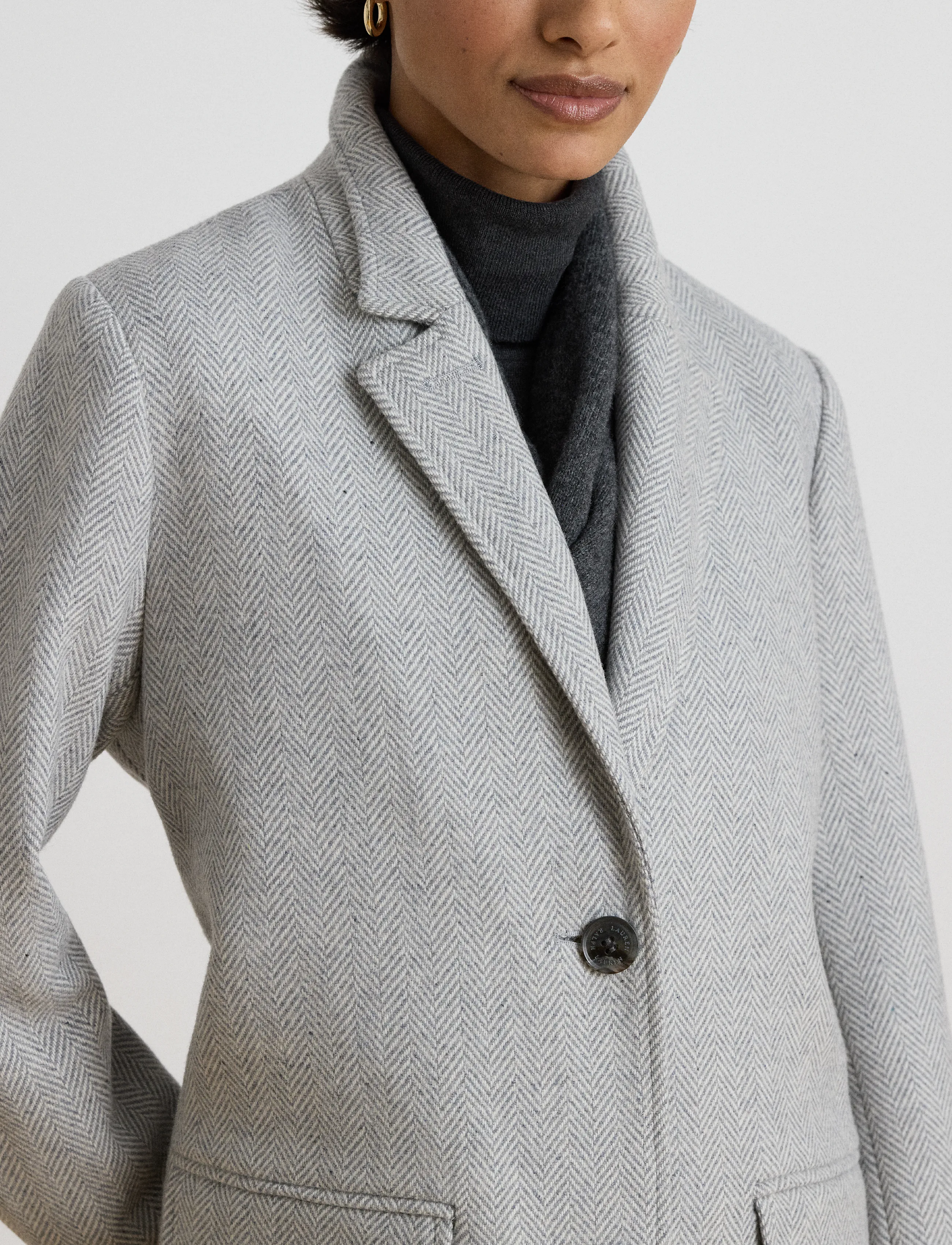 Lauren Ralph Lauren - Herringbone Coat - vinterjakker - cream grey herrin - 4