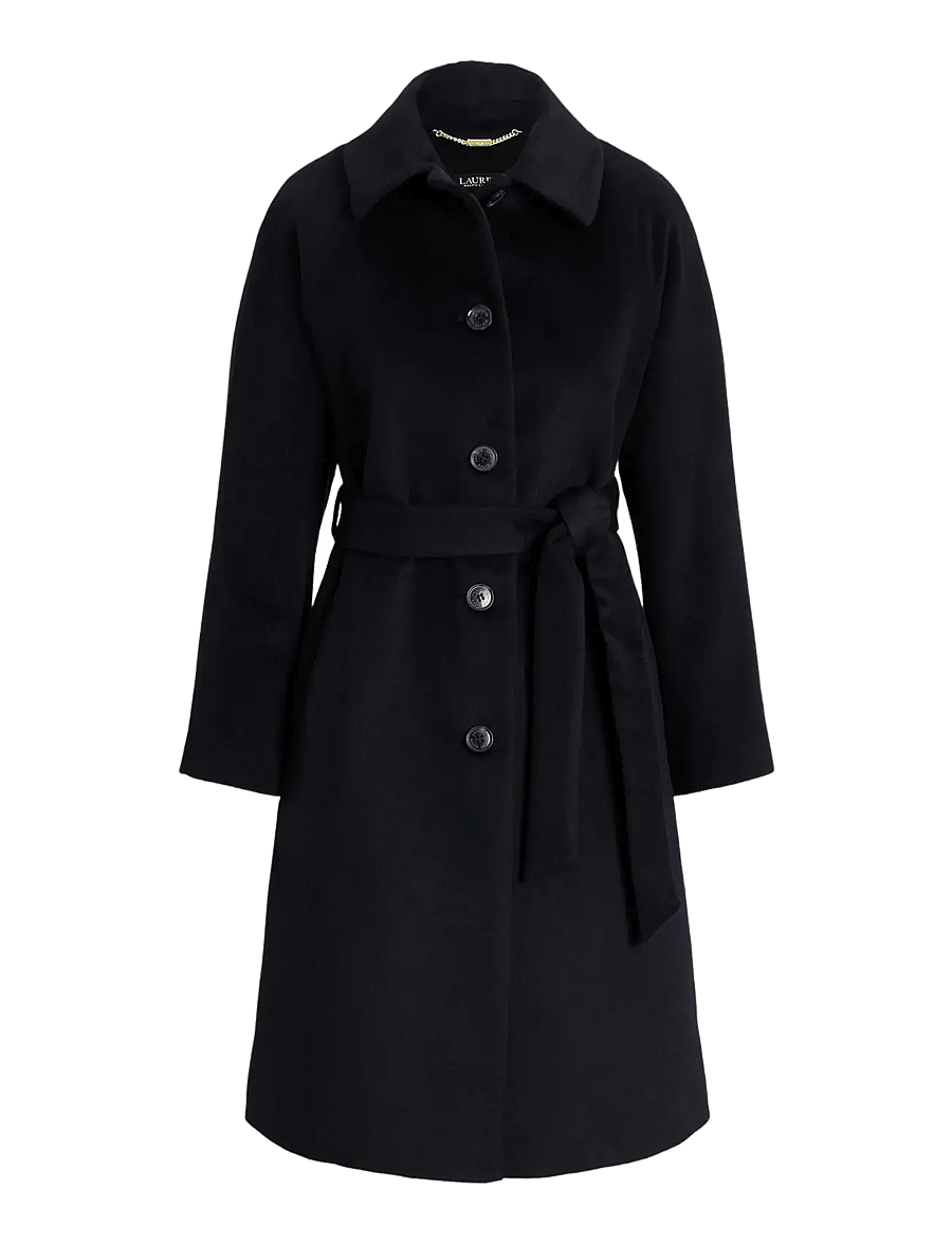Lauren Ralph Lauren - Belted Wool-Blend Coat - vinterjackor - black - 0
