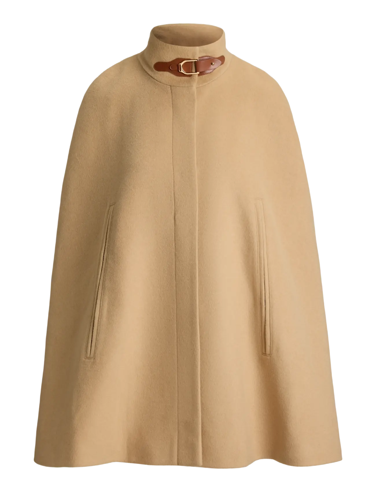Lauren Ralph Lauren - Buckle-Trim Wool-Blend Mockneck Cape - camel - 1