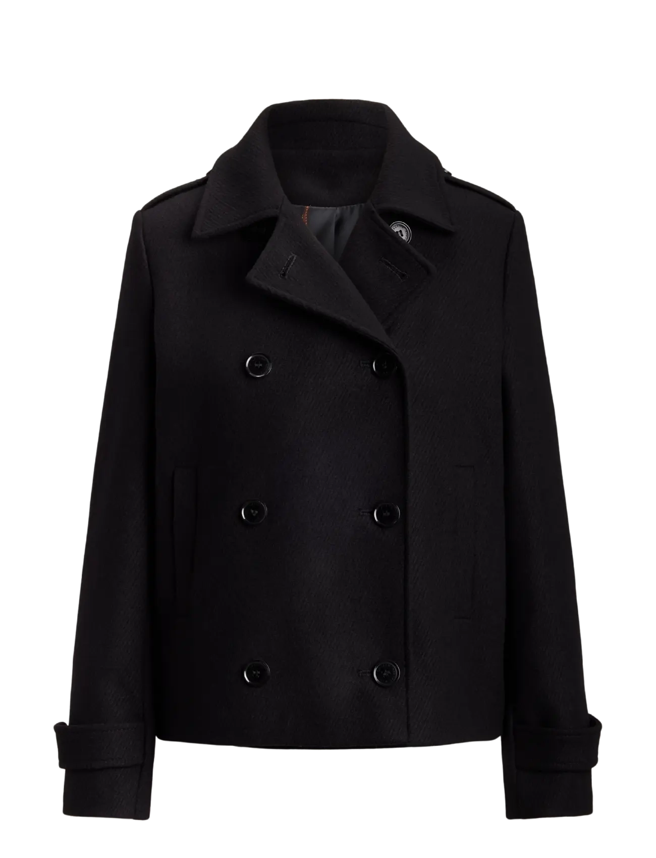 Lauren Ralph Lauren - Double-Breasted Wool-Blend Cropped Coat - winterjacken - black - 1