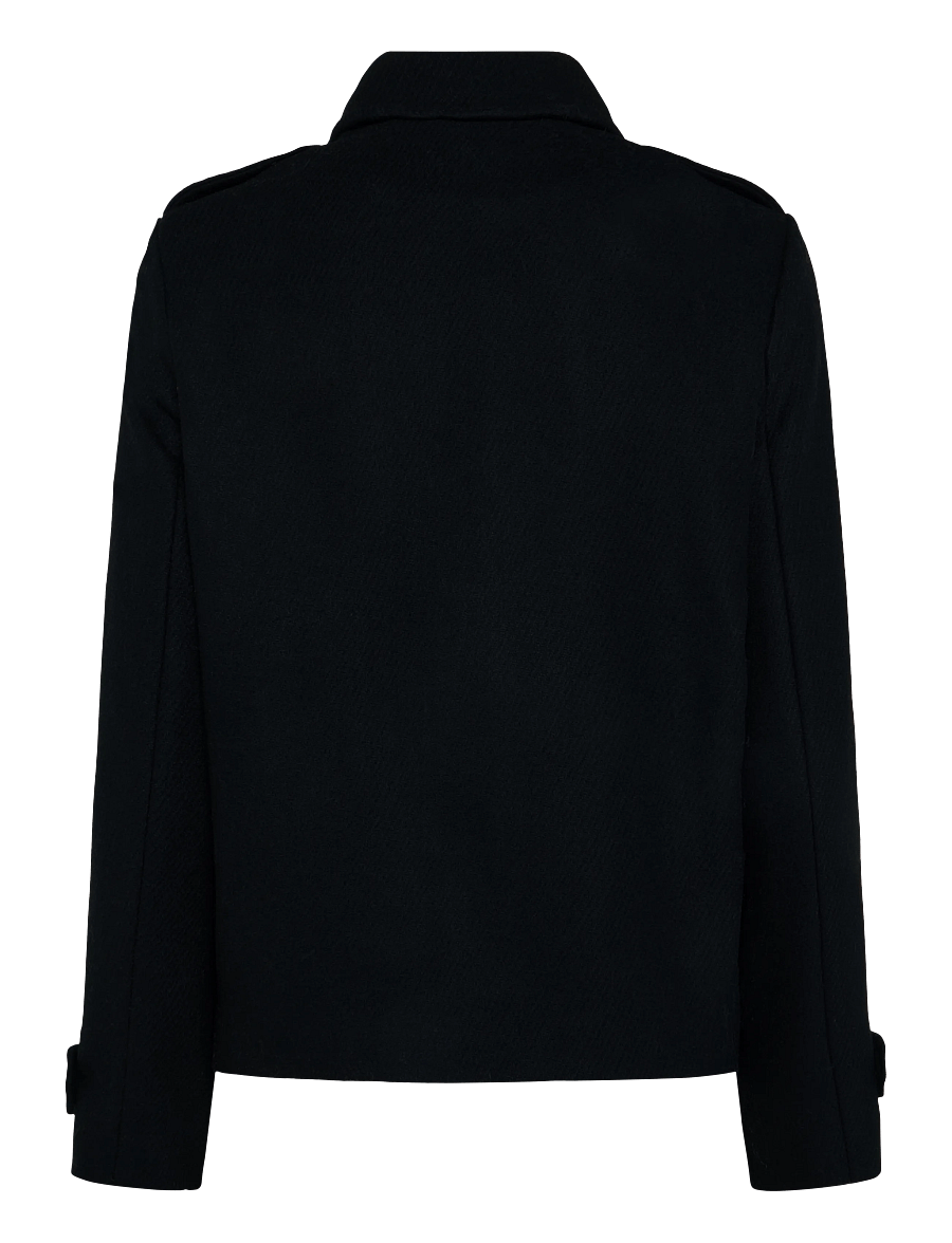 Lauren Ralph Lauren - Double-Breasted Wool-Blend Cropped Coat - Žieminės striukės - black - 3