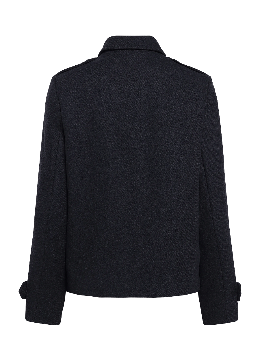 Lauren Ralph Lauren - Kort dubbelknäppt kappa i ullblandning - vinterjackor - charcoal - 3