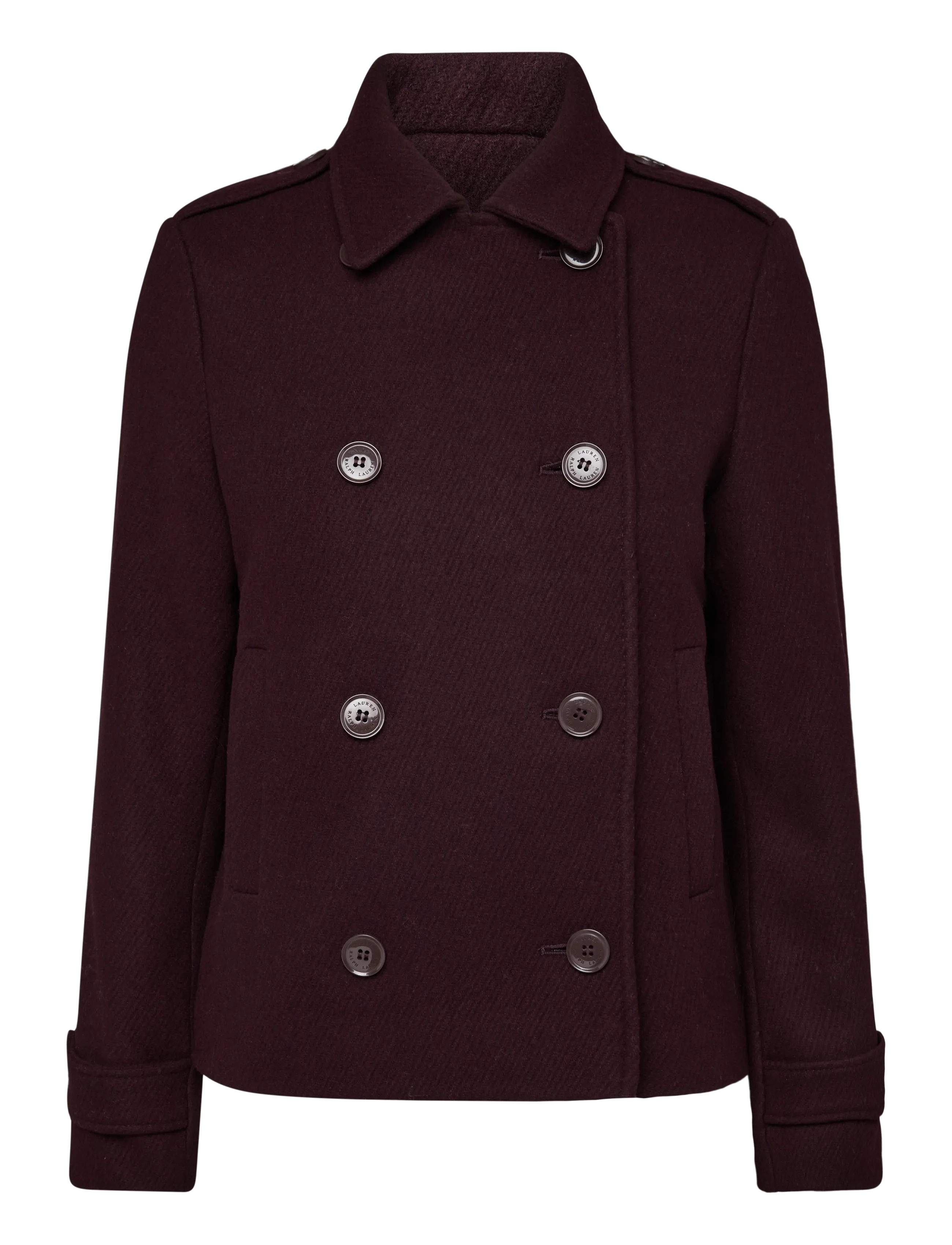 Double-Breasted Wool-Blend Cropped Coat