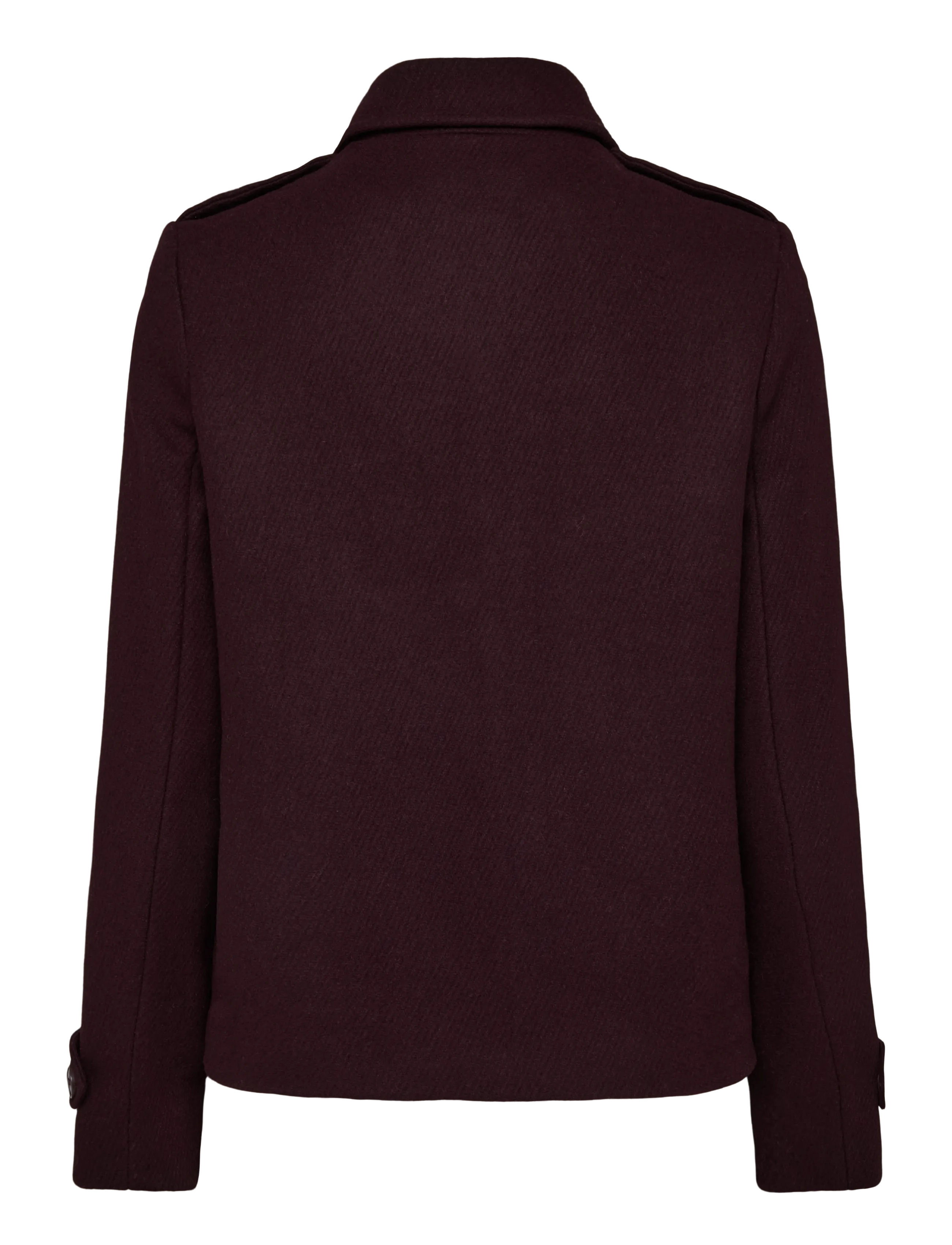 Lauren Ralph Lauren - Double-Breasted Wool-Blend Cropped Coat - winterjacken - pinot noir - 2
