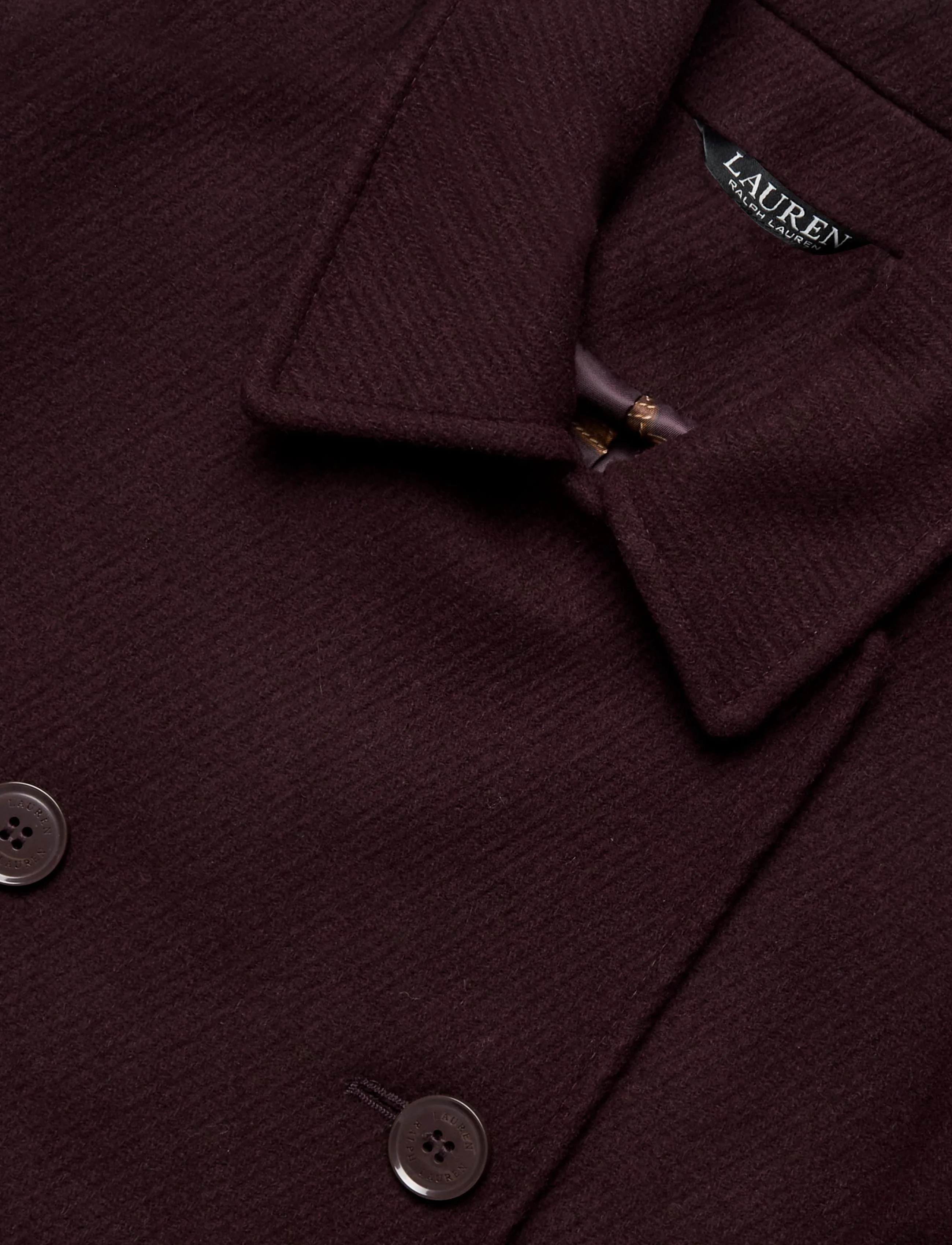 Lauren Ralph Lauren - Double-Breasted Wool-Blend Cropped Coat - winterjacken - pinot noir - 3