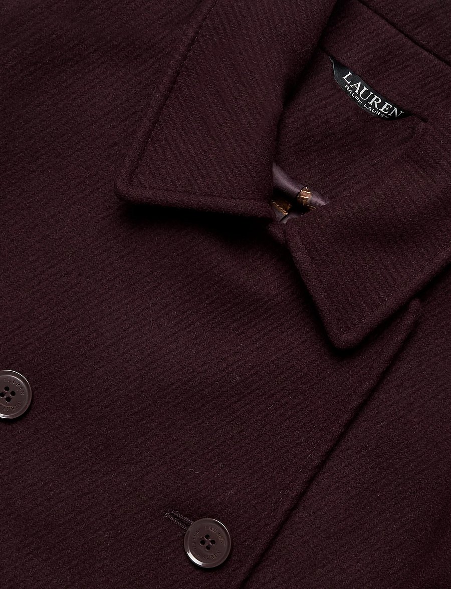 Lauren Ralph Lauren - Double-Breasted Wool-Blend Cropped Coat - winterjacken - pinot noir - 3