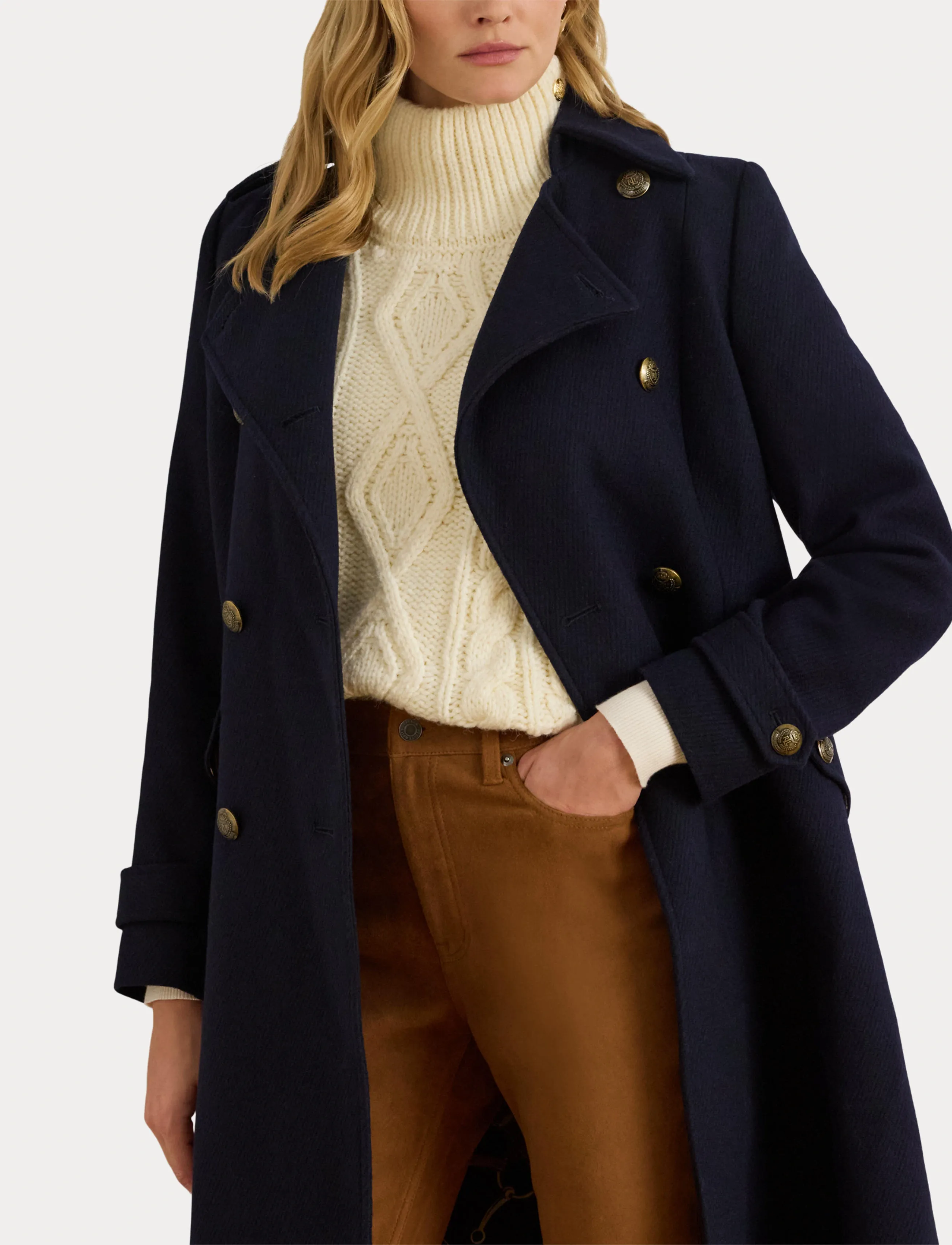 Lauren Ralph Lauren - Double-Breasted Wool-Blend Twill Coat - regal navy - 5