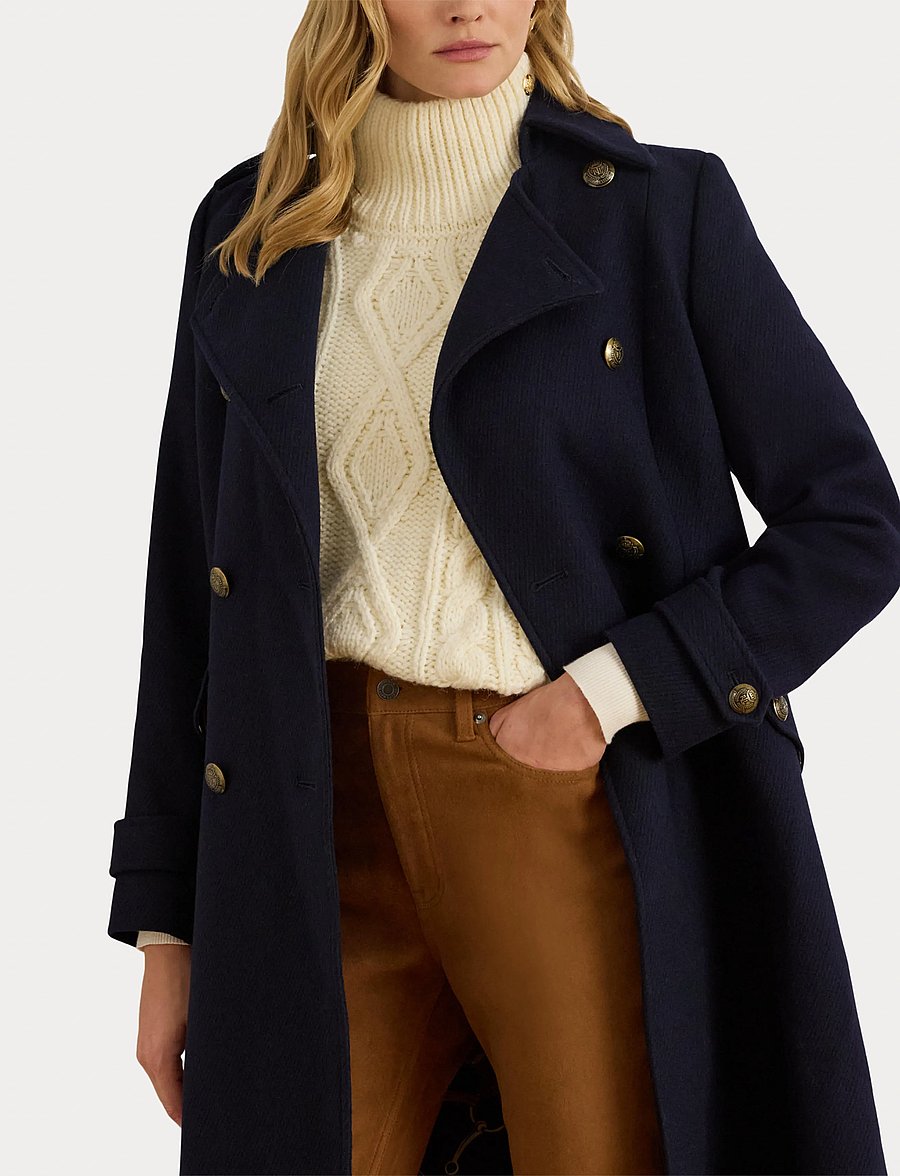 Lauren Ralph Lauren - Double-Breasted Wool-Blend Twill Coat - regal navy - 5