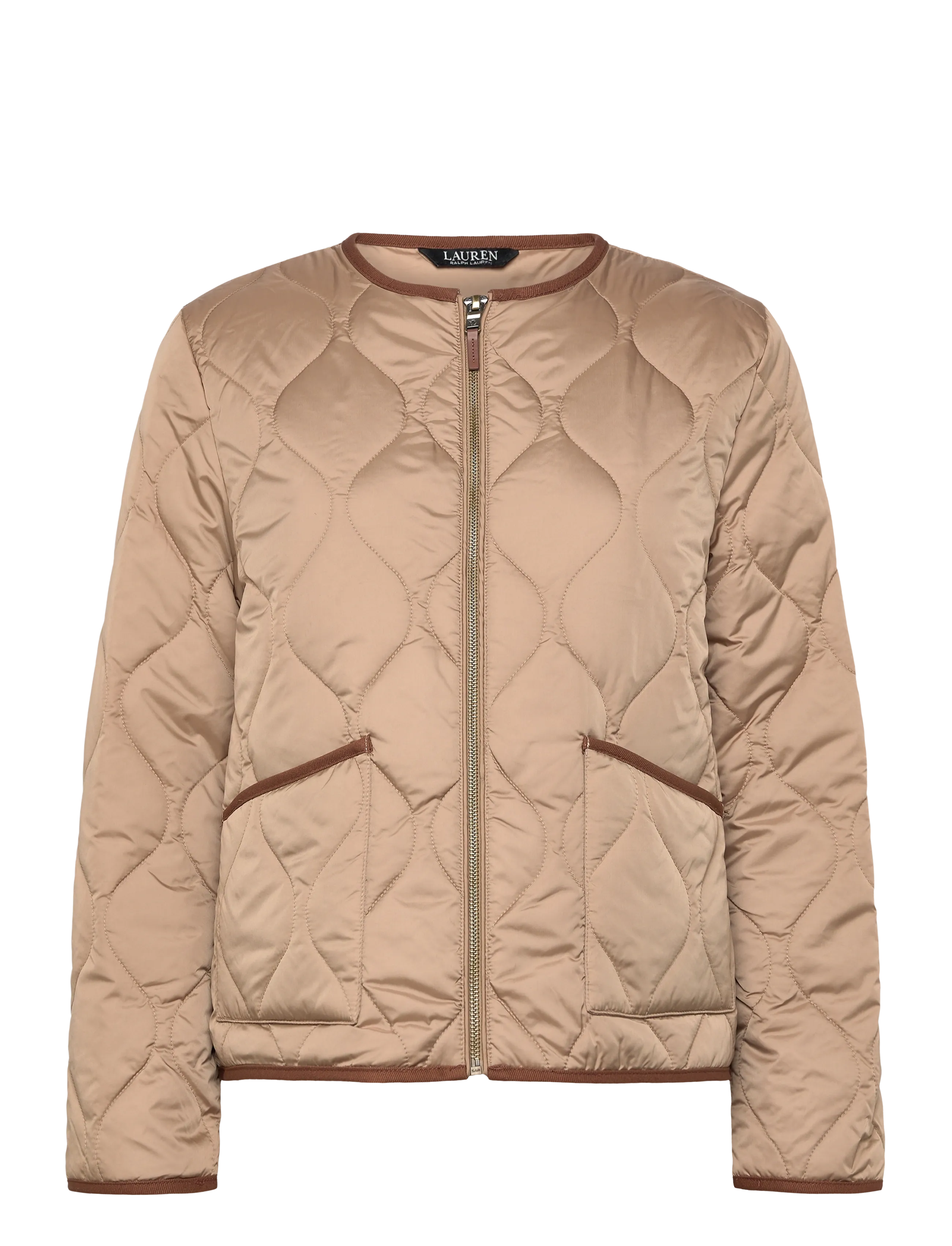 Lauren Ralph Lauren - Twill-Trim Onion-Quilted Jacket - vestes de printemps - birch tan - 1