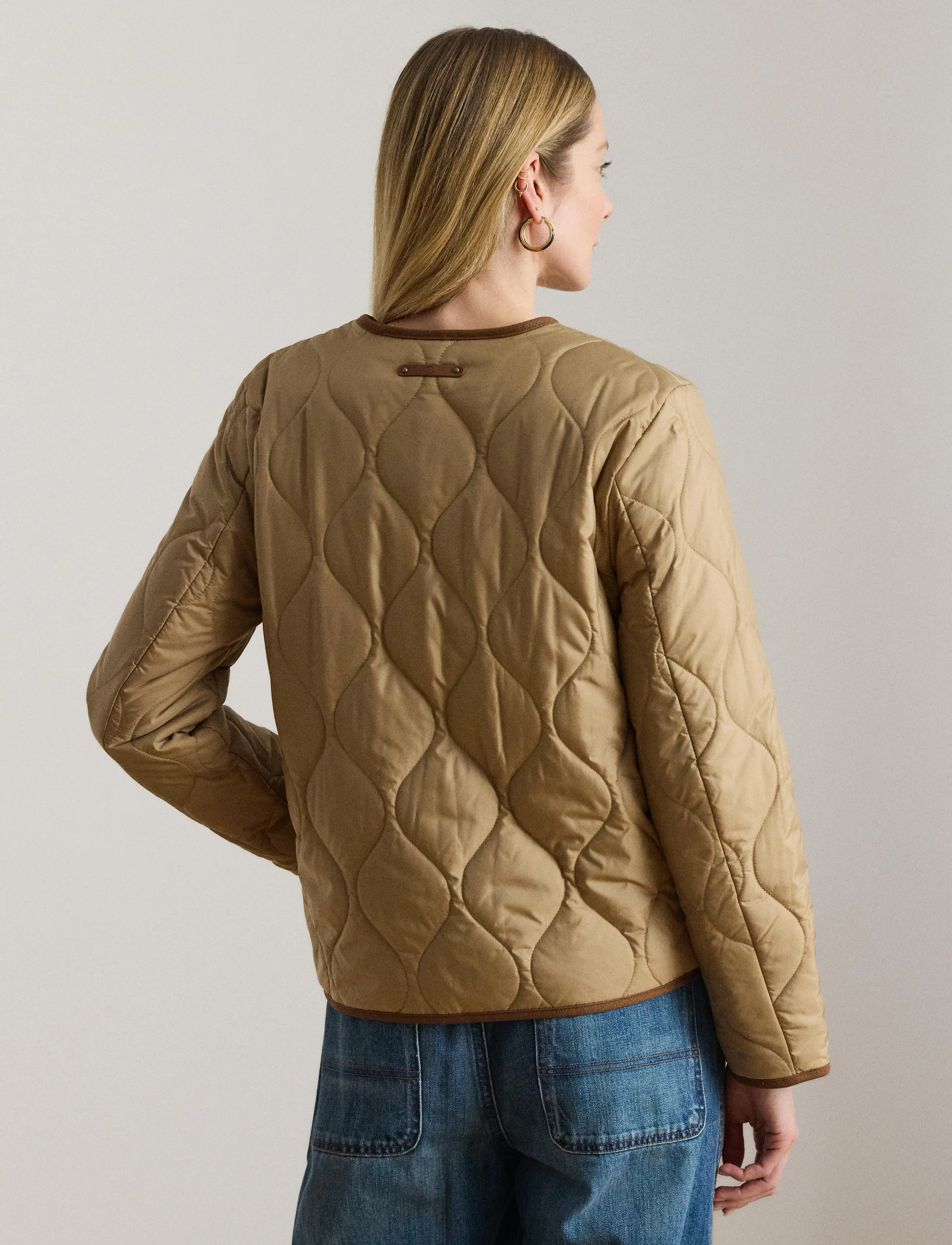 Lauren Ralph Lauren - Twill-Trim Onion-Quilted Jacket - vestes de printemps - birch tan - 3
