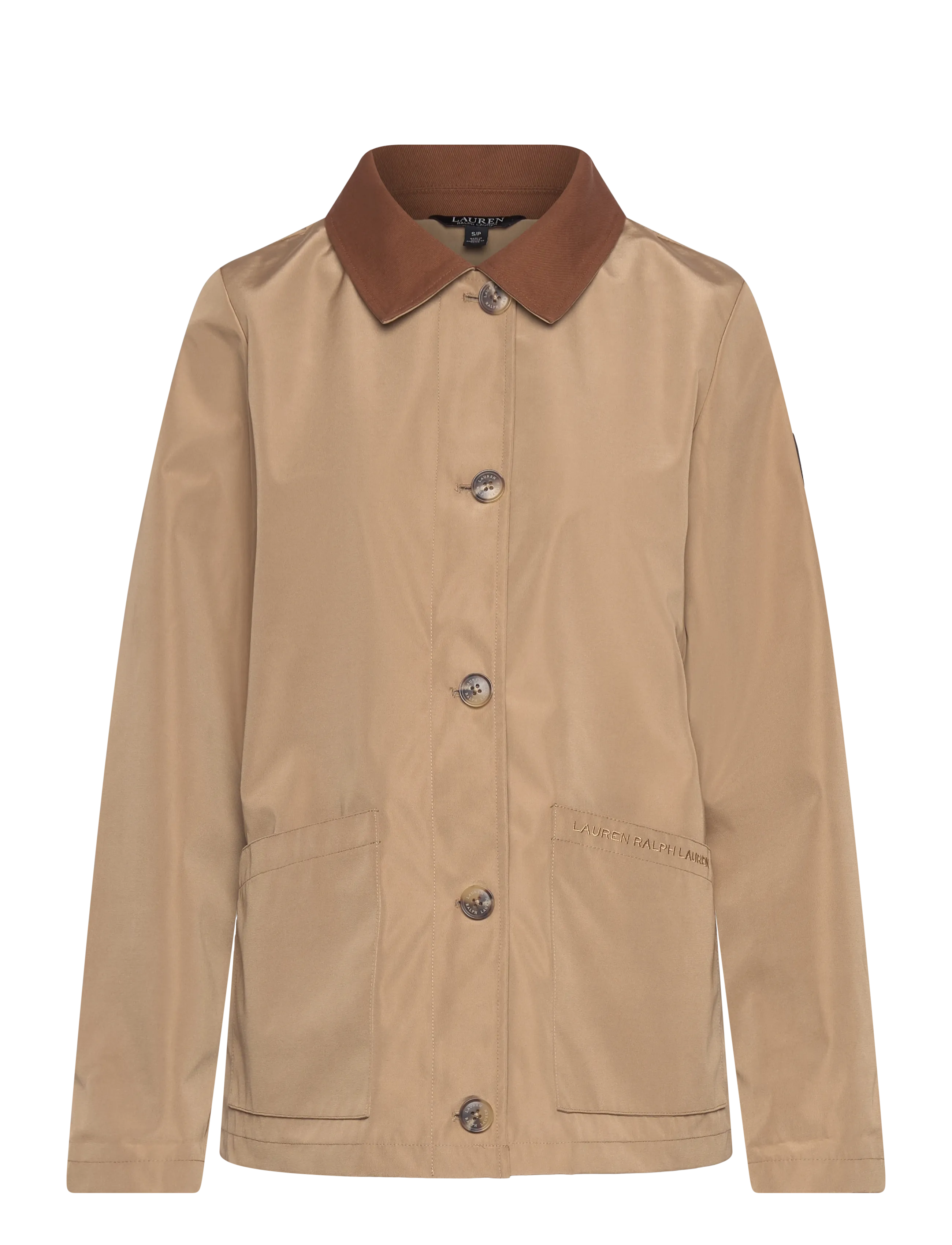 Lauren Ralph Lauren Twill-Trim Bonded Jersey Barn Jacket - Mantlid ja jakid - BIRCH TAN / beige
