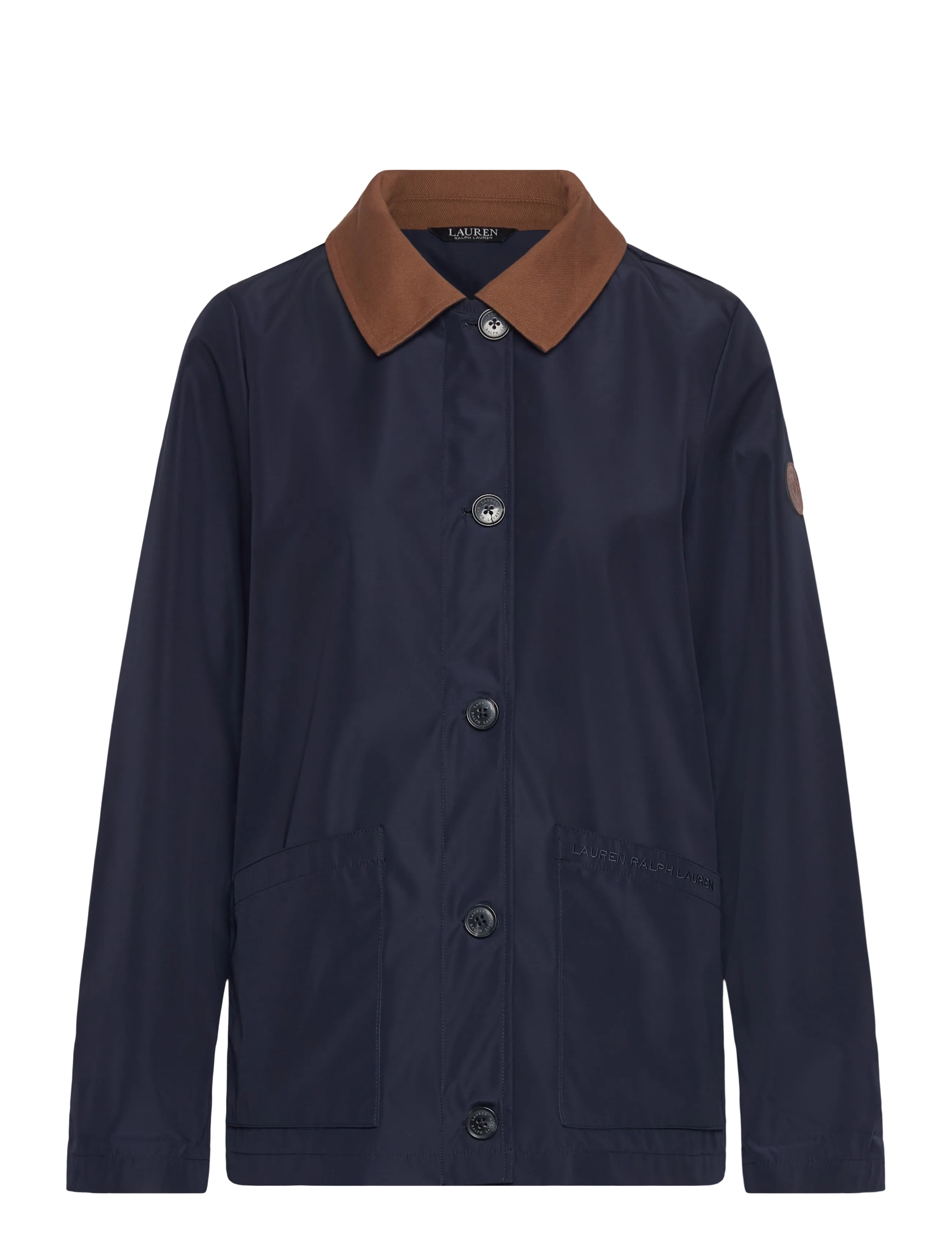 Twill-Trim Bonded Jersey Barn Jacket - DK NAVY
