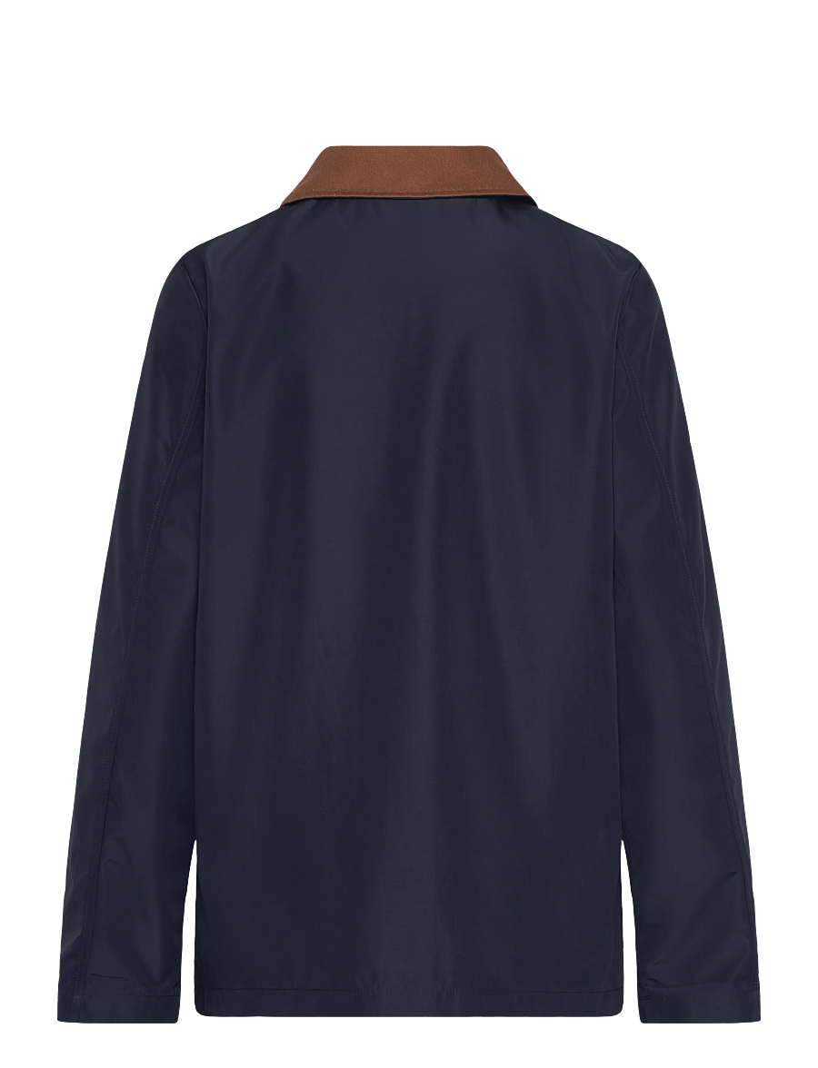 Lauren Ralph Lauren - Twill-Trim Bonded Jersey Barn Jacket - frühlingsjacken - dk navy - 2