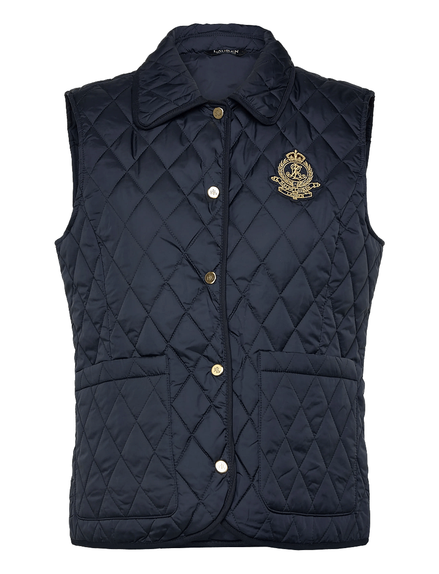 Lauren Ralph Lauren - Crest-Patch Diamond-Quilted Vest - quilted vests - dk navy - 1