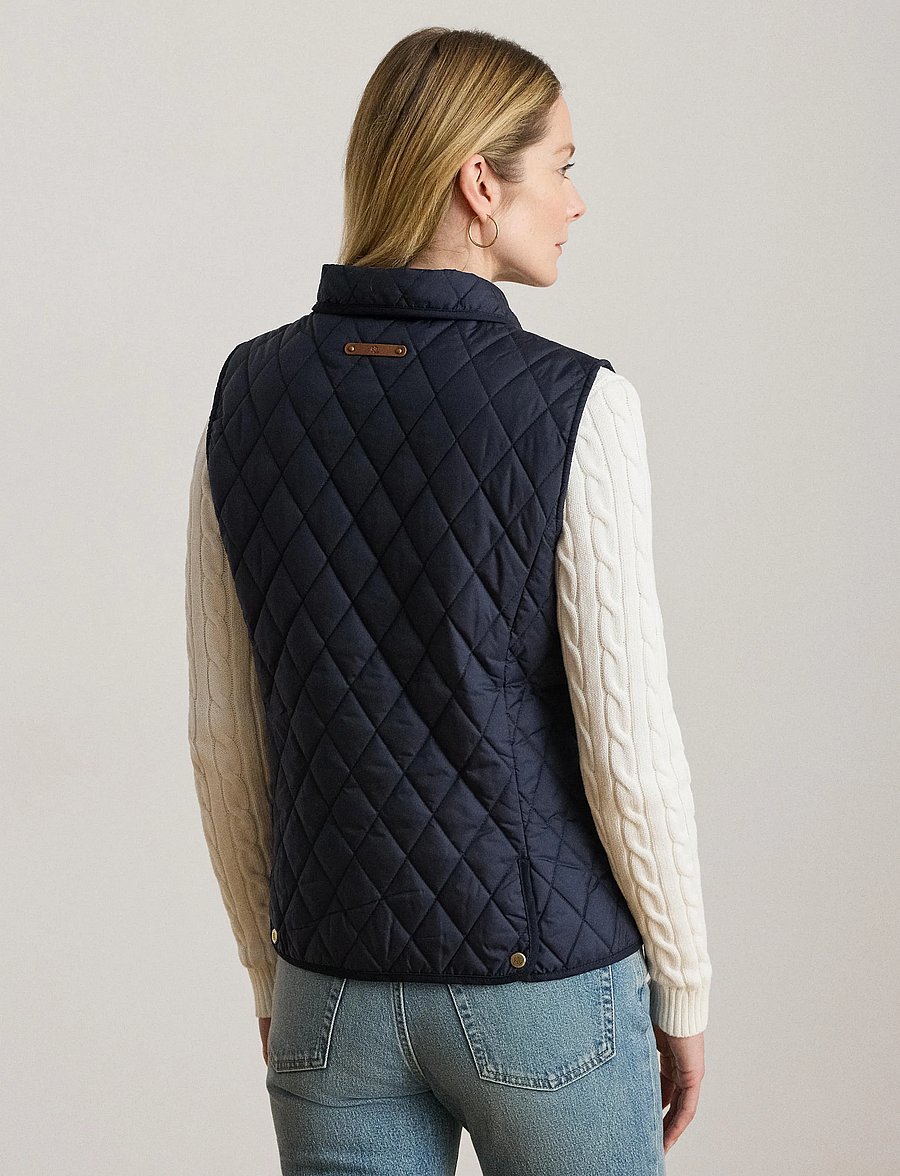 Lauren Ralph Lauren - Crest-Patch Diamond-Quilted Vest - quilted vests - dk navy - 0