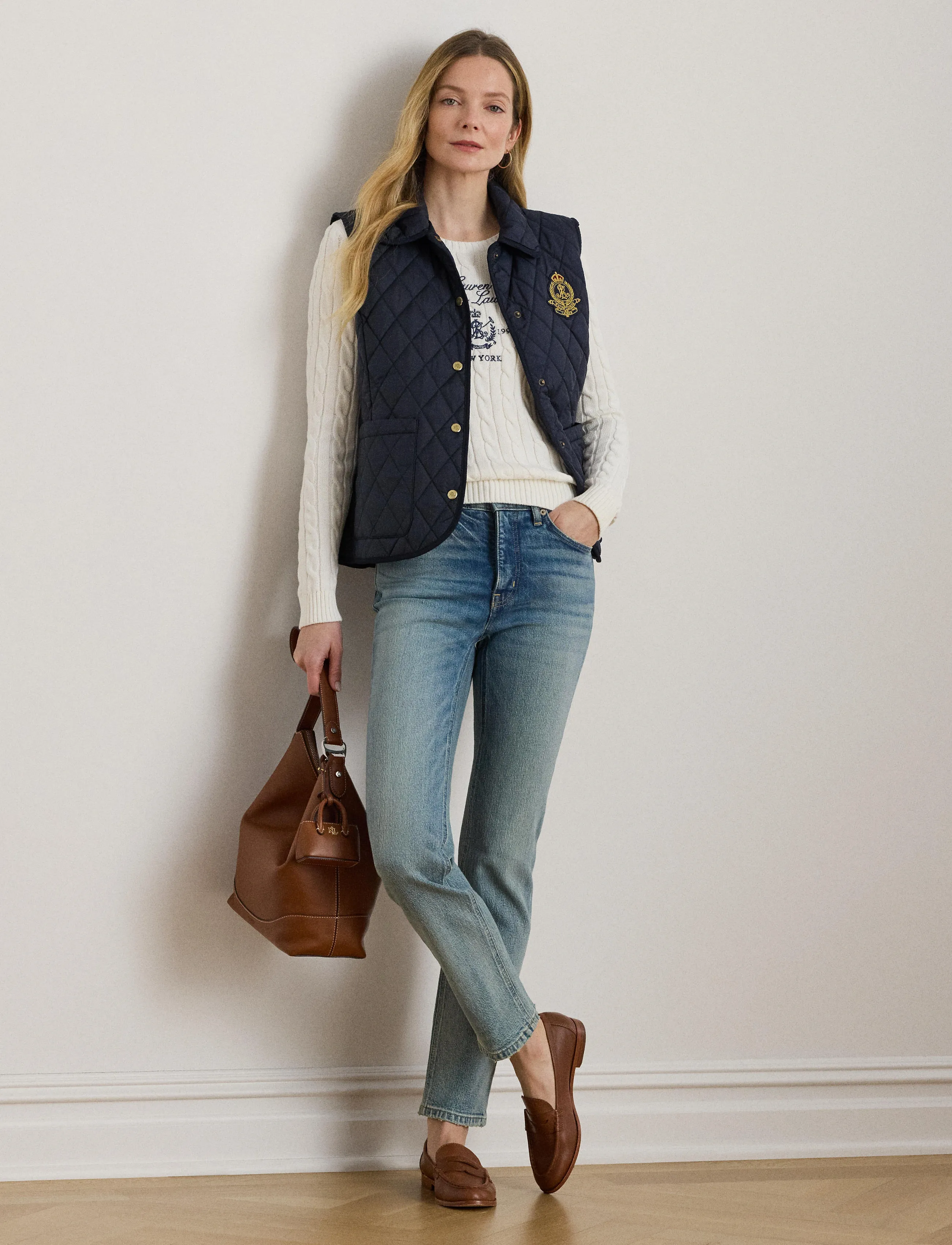 Lauren Ralph Lauren - Crest-Patch Diamond-Quilted Vest - frühlingsjacken - dk navy - 5