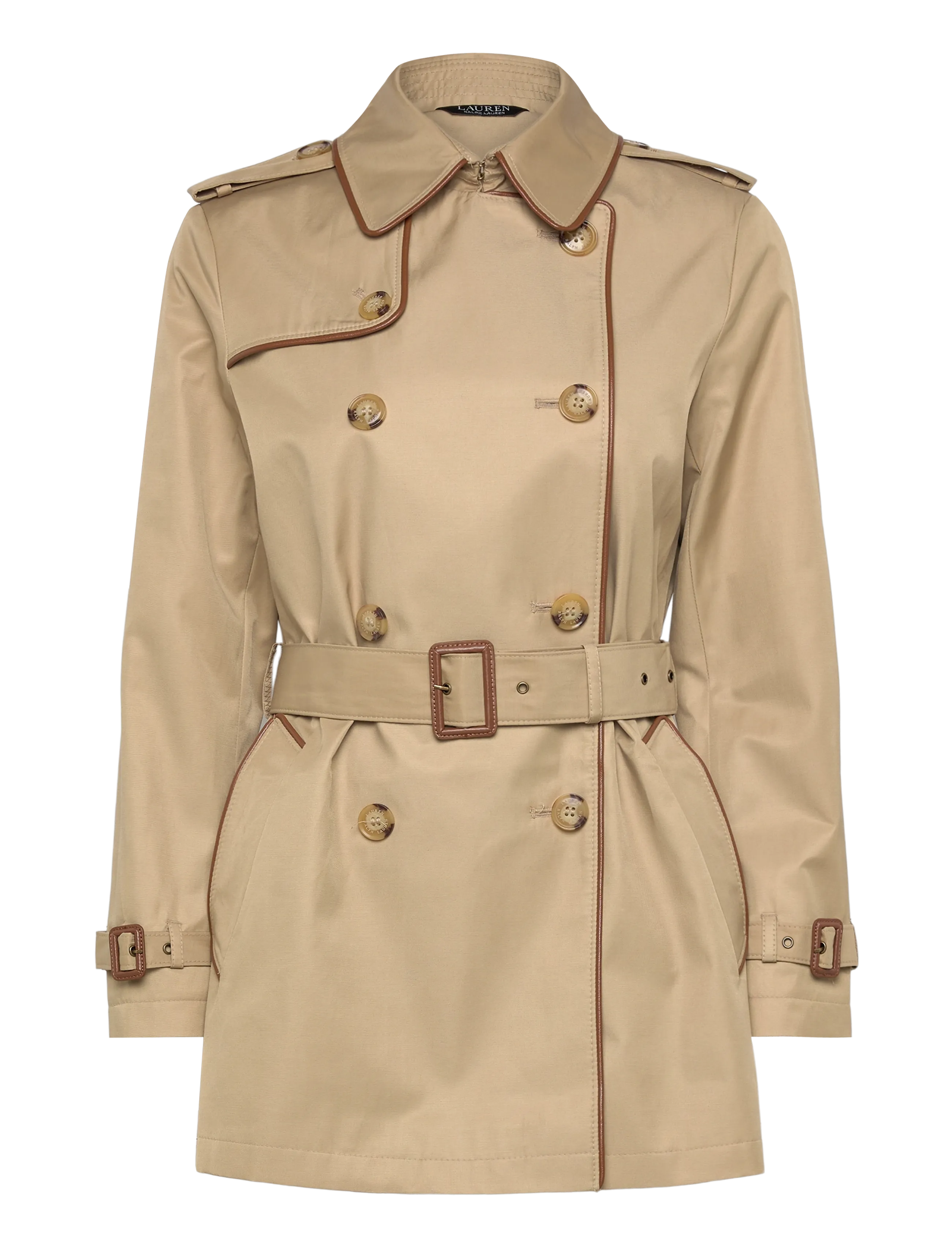 Lauren Ralph Lauren Double-Breasted Cotton-Blend Trench Coat - Designers - BIRCH TAN / beige