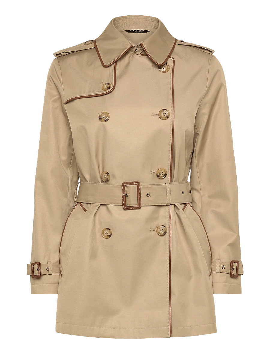 Lauren Ralph Lauren - Double-Breasted Cotton-Blend Trench Coat - trench coats - birch tan - 1
