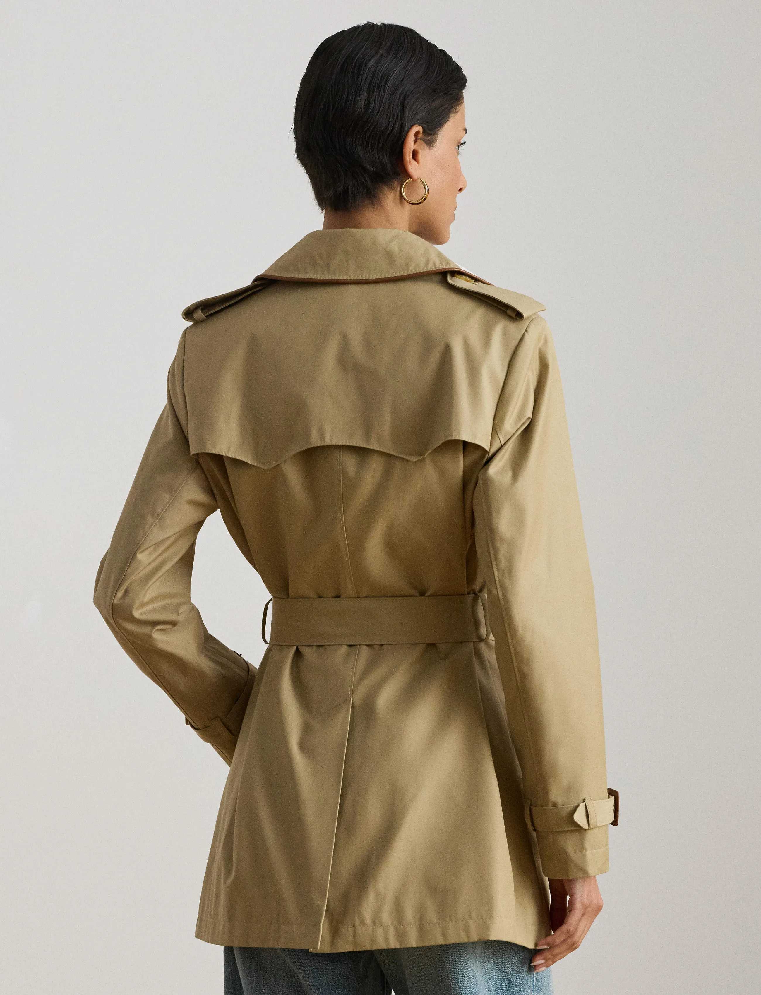 Lauren Ralph Lauren - Double-Breasted Cotton-Blend Trench Coat - trench coats - birch tan - 3