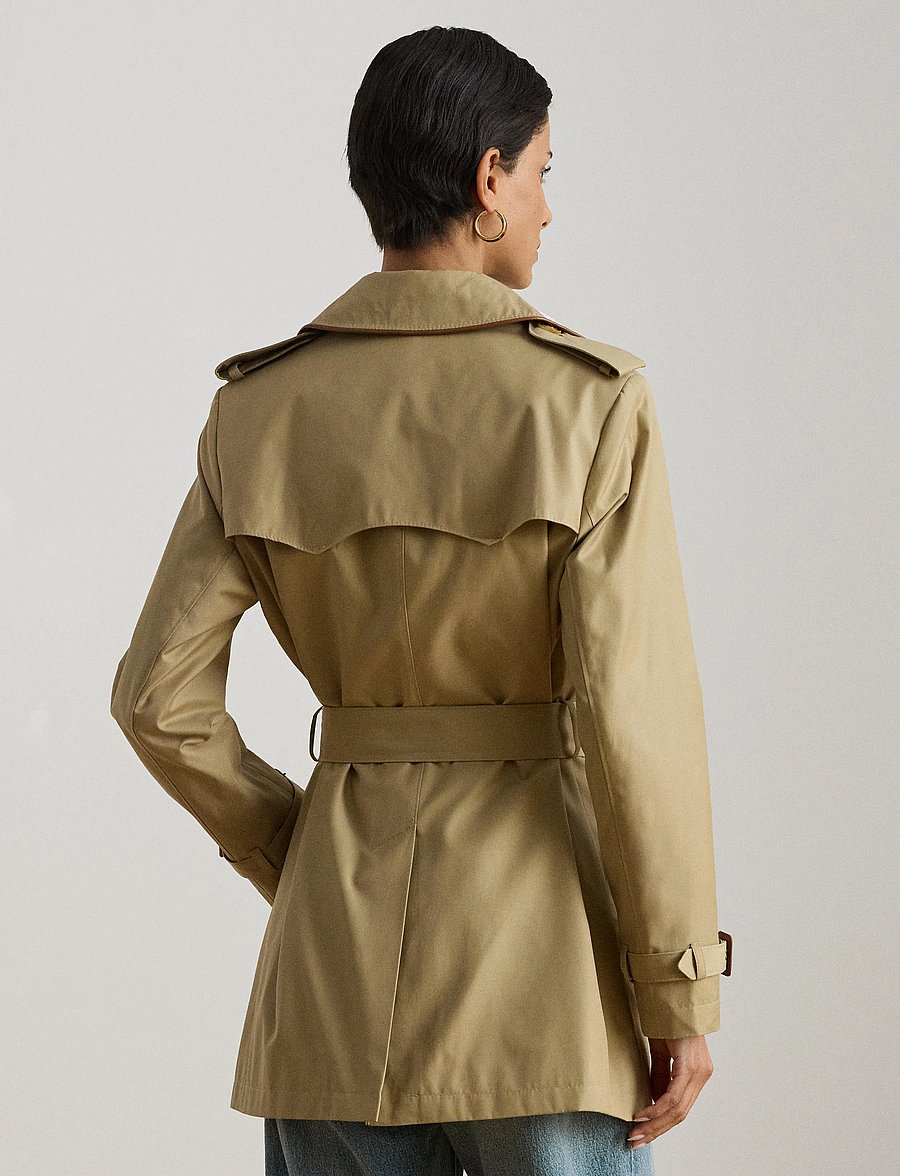 Lauren Ralph Lauren - Double-Breasted Cotton-Blend Trench Coat - trench coats - birch tan - 3