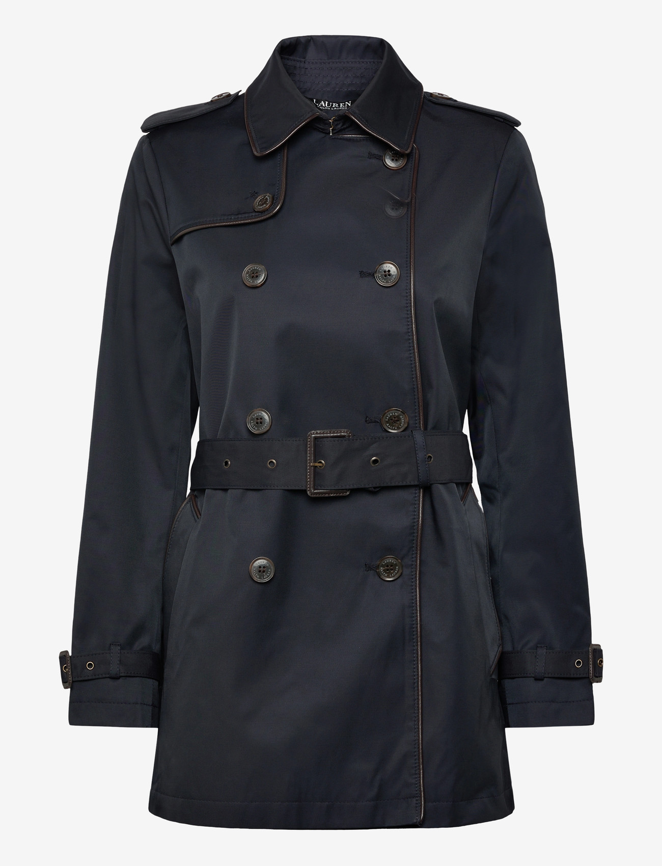 Lauren Ralph Lauren - Double-Breasted Cotton-Blend Trench Coat - trench coats - dk navy - 0