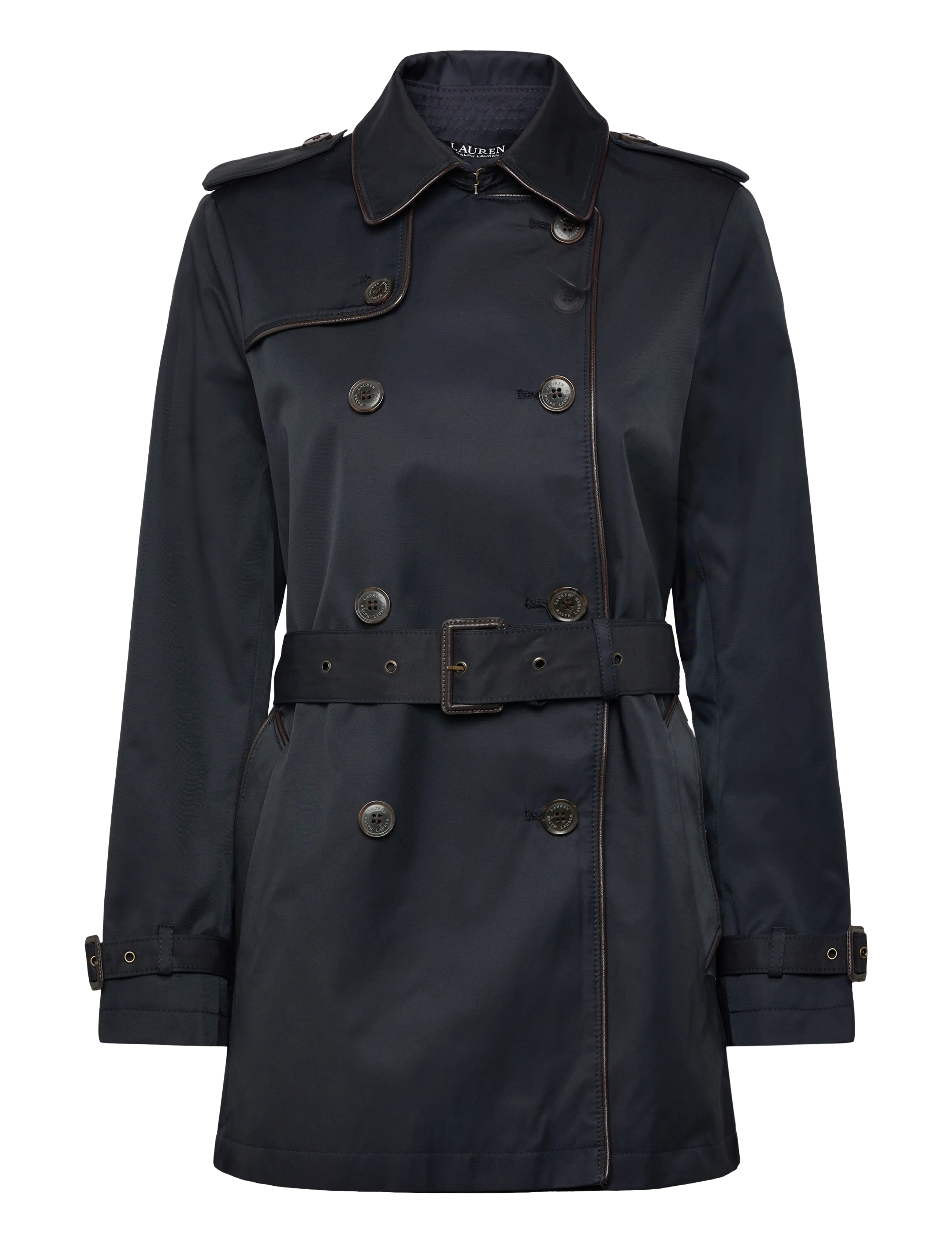 Lauren Ralph Lauren - Double-Breasted Cotton-Blend Trench Coat - trenchs - dk navy - 1
