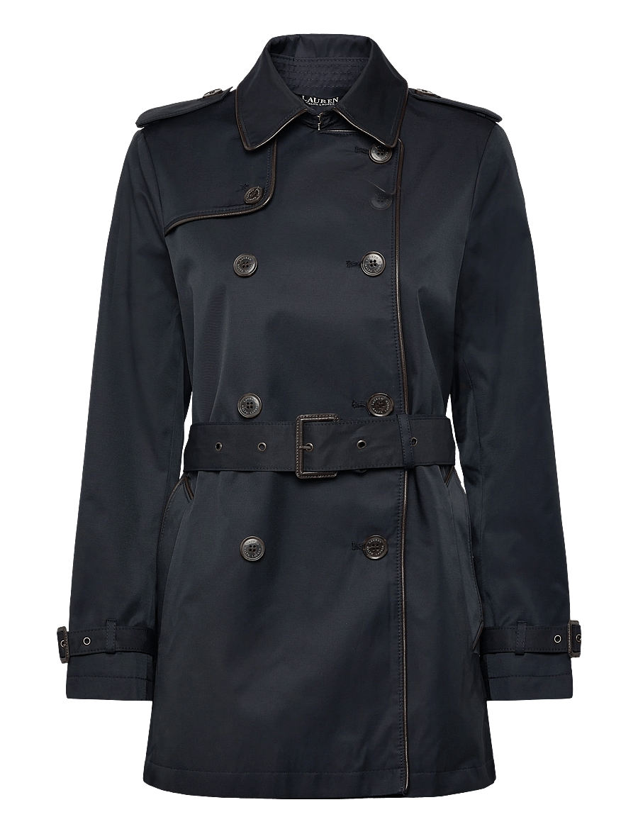 Lauren Ralph Lauren - Double-Breasted Cotton-Blend Trench Coat - trenchs - dk navy - 1