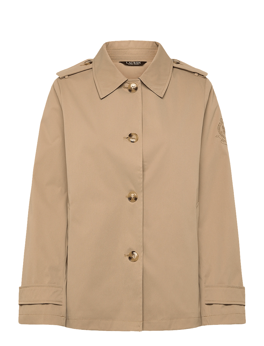 Lauren Ralph Lauren - Embroidered-Crest Twill Trench Coat - tynnere kåper - birch tan - 0