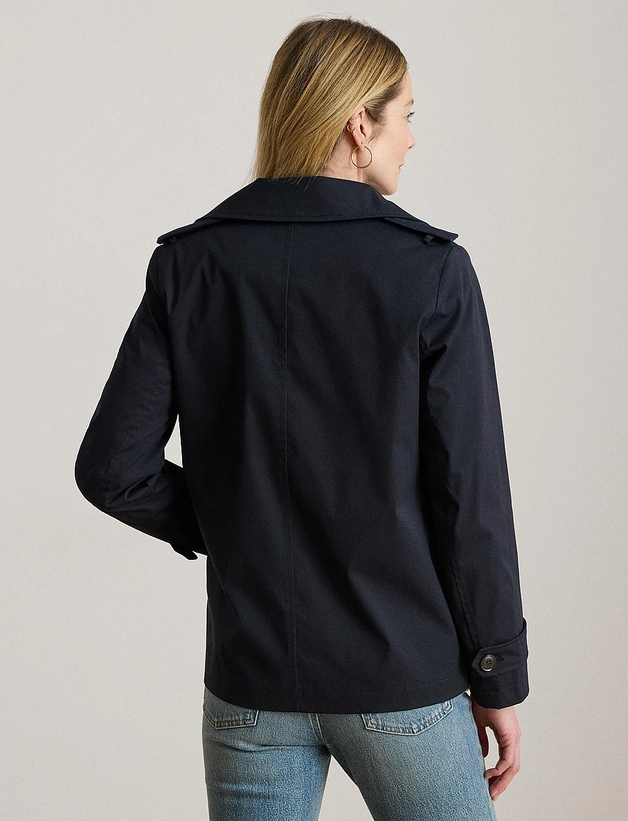 Lauren Ralph Lauren - Embroidered-Crest Twill Trench Coat - light coats - dk navy - 3