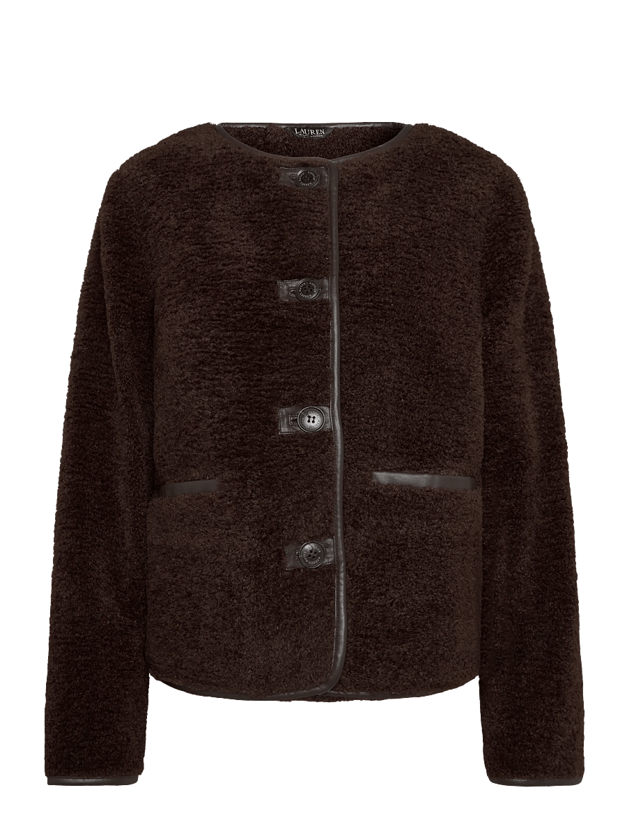 Lauren Ralph Lauren - Faux-Leather-Trim Faux-Fur Teddy Coat - kunstpelz - circuit brown - 2