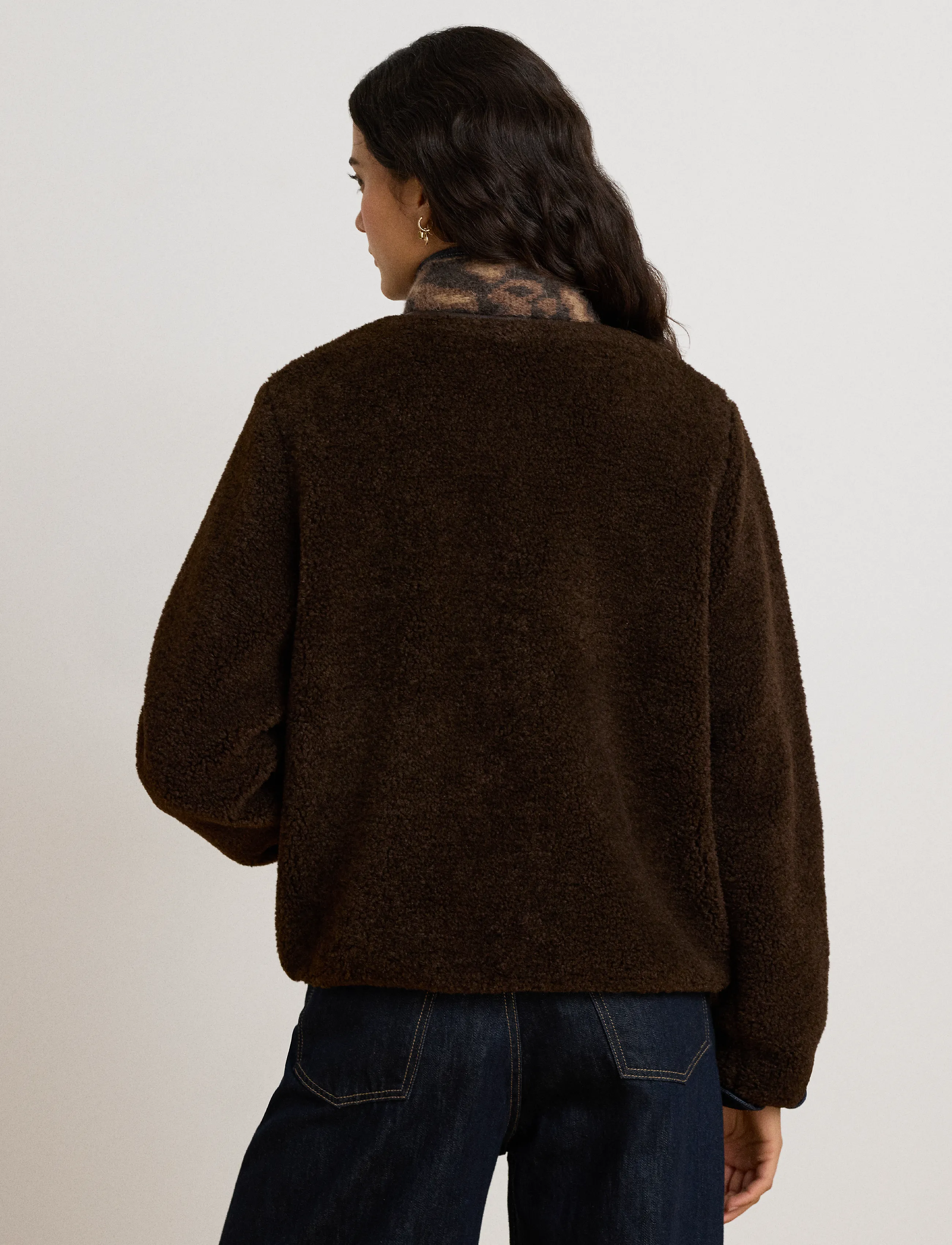 Lauren Ralph Lauren - Faux-Leather-Trim Faux-Fur Teddy Coat - circuit brown - 3
