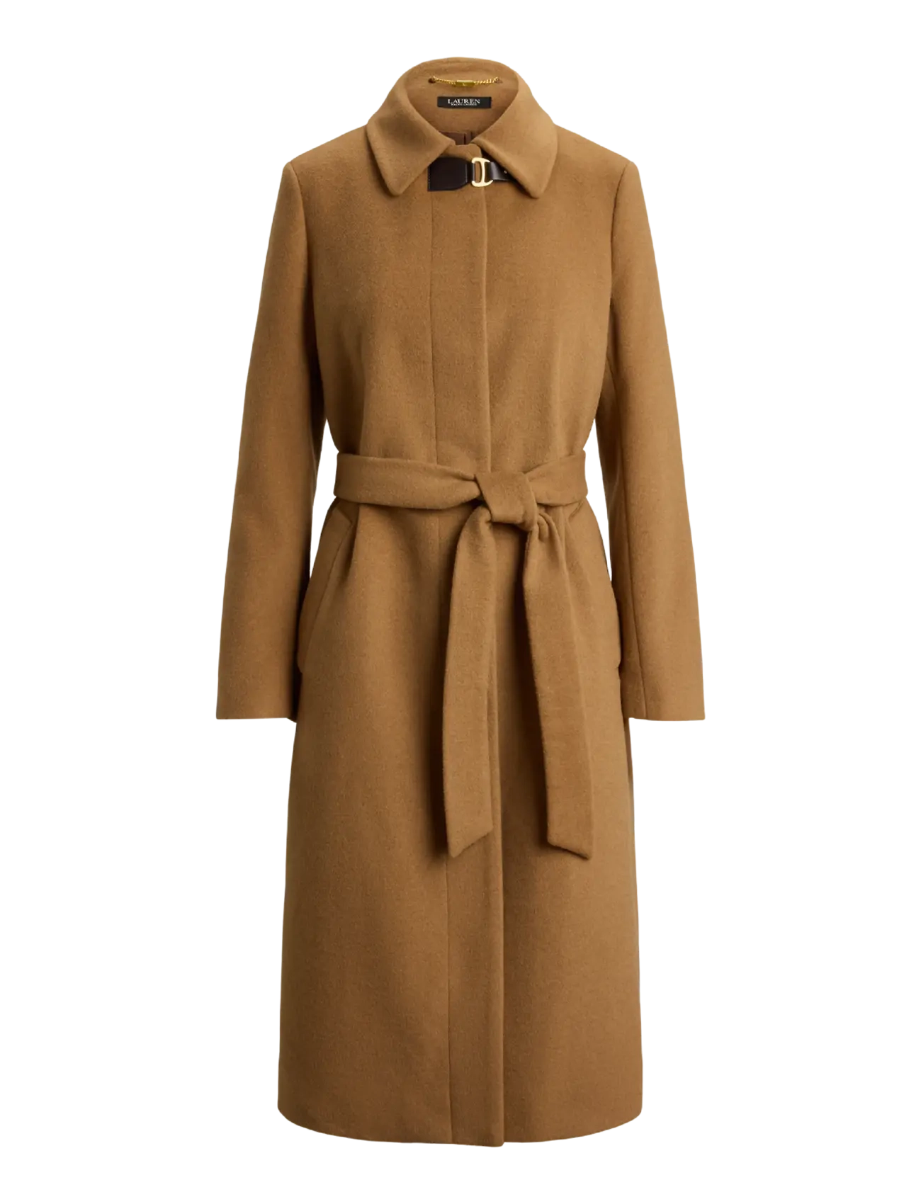 Lauren Ralph Lauren - Buckle-Trim Belted Wool-Blend Coat - new vicuna - 1