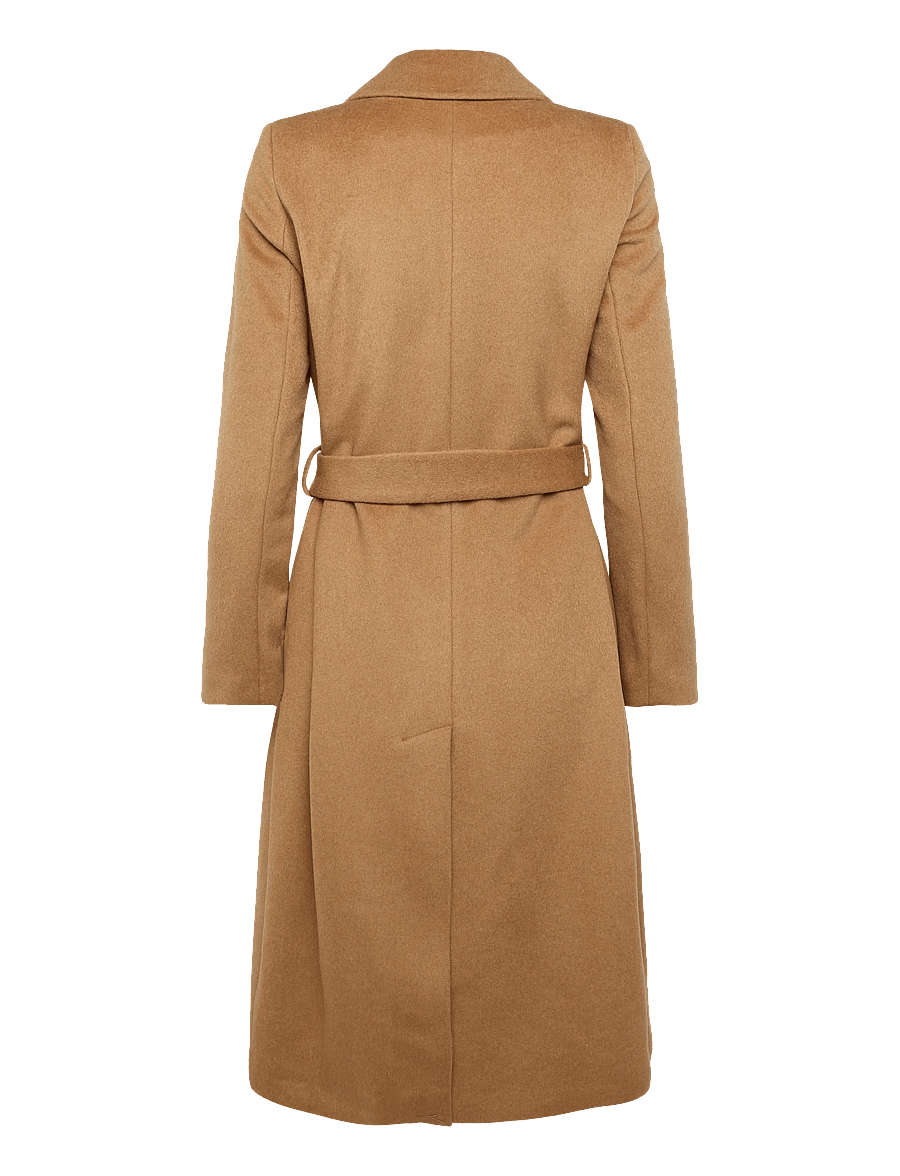 Lauren Ralph Lauren - Buckle-Trim Belted Wool-Blend Coat - vinterjackor - new vicuna - 2