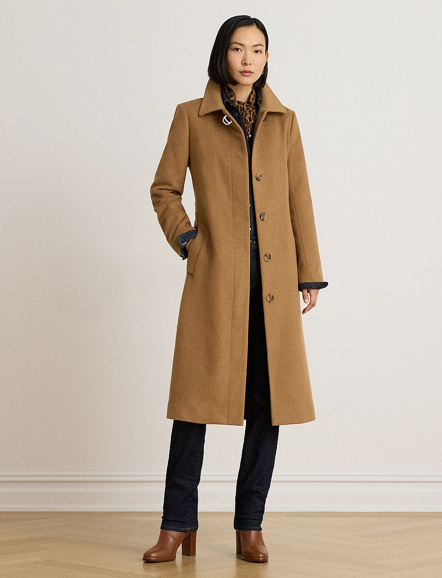 Lauren Ralph Lauren - Buckle-Trim Belted Wool-Blend Coat - winterjacken - new vicuna - 0