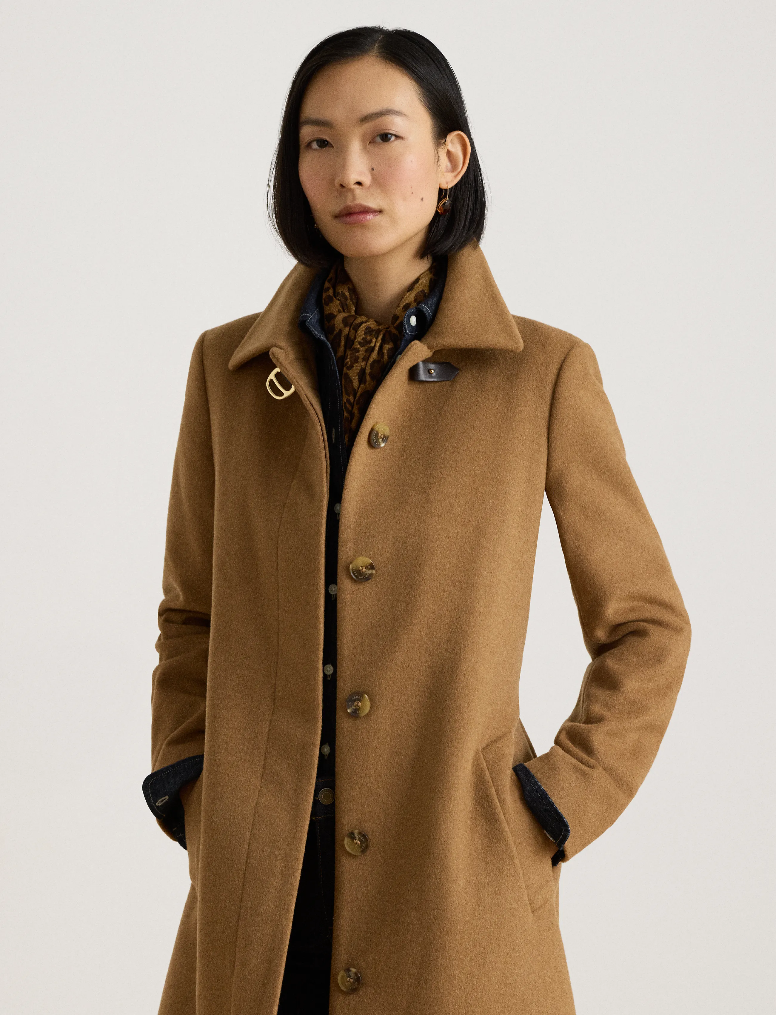 Lauren Ralph Lauren - Buckle-Trim Belted Wool-Blend Coat - new vicuna - 3