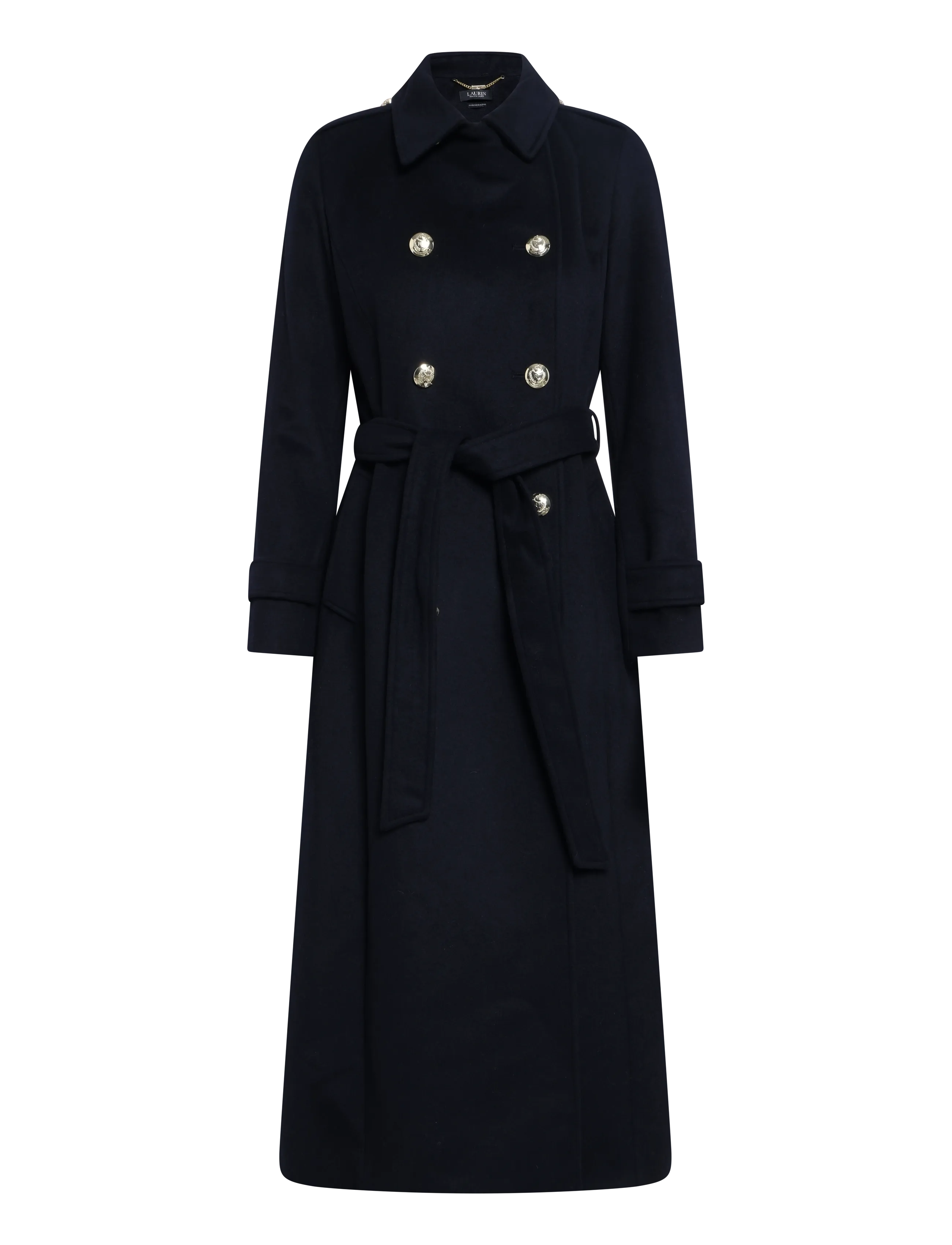 Lauren Ralph Lauren Double-Breasted Belted Funnelneck Coat - Apģērbi - REGAL NAVY / navy