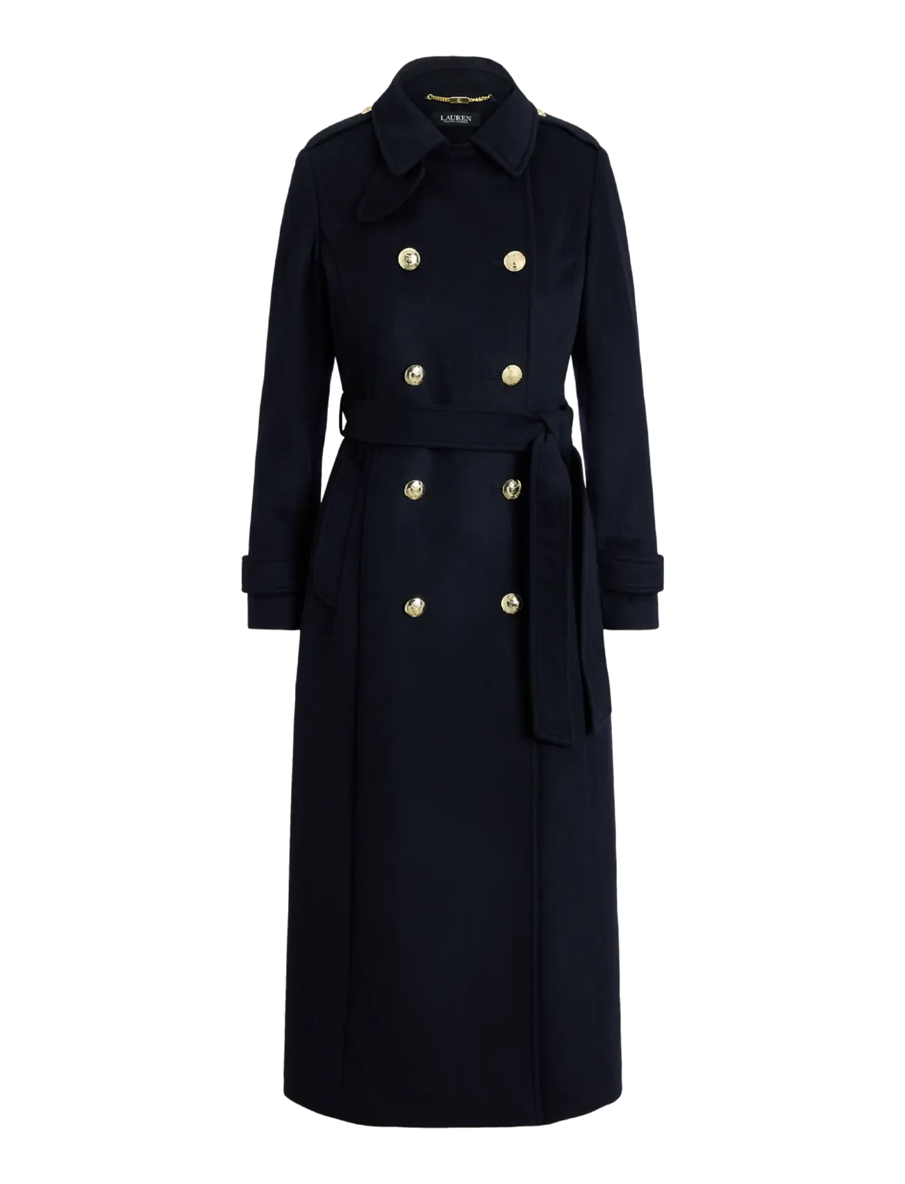 Lauren Ralph Lauren Double-Breasted Belted Funnelneck Coat - Jackor & Kappor - REGAL NAVY / navy