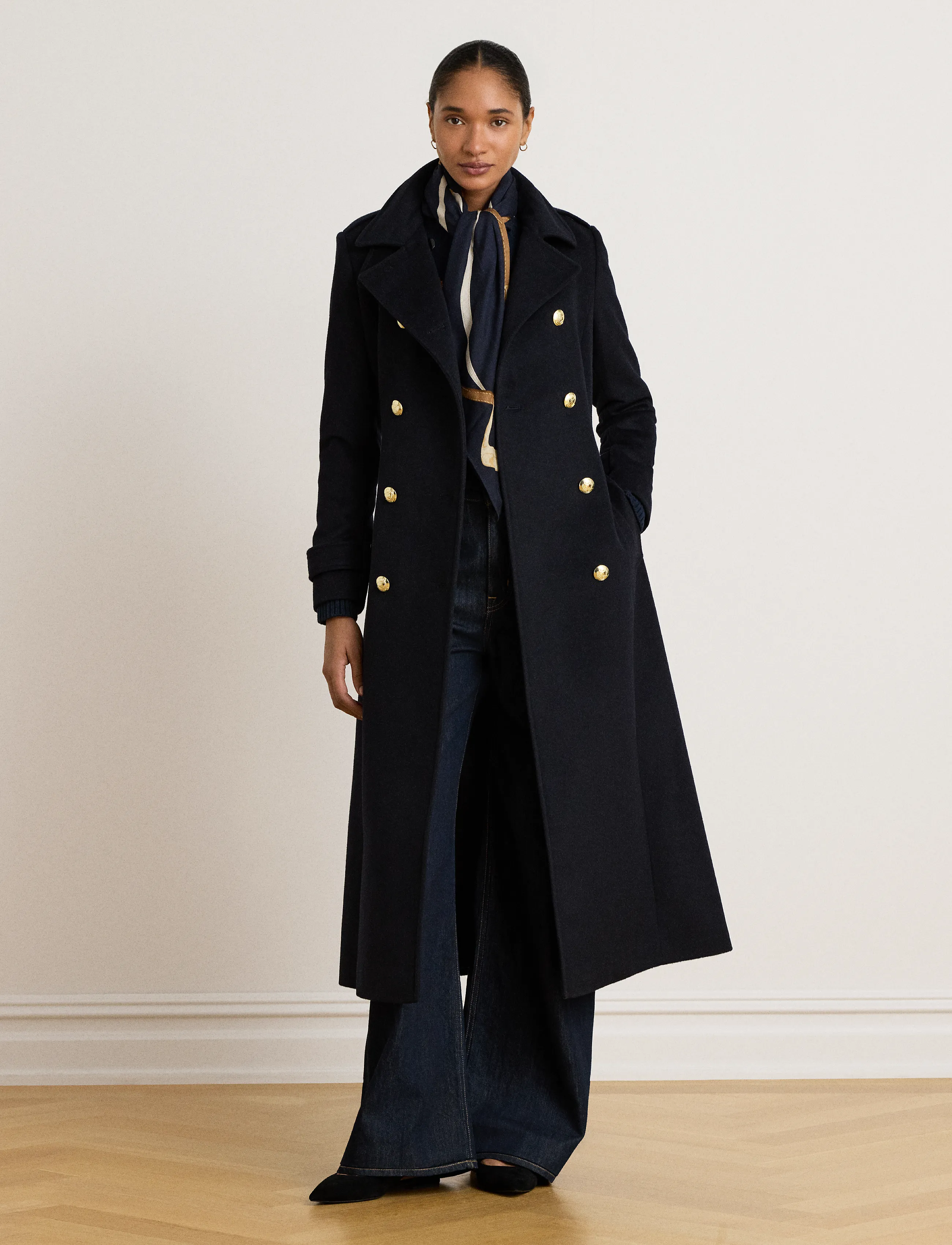 Lauren Ralph Lauren Double-Breasted Belted Funnelneck Coat - Kleidung - REGAL NAVY / navy