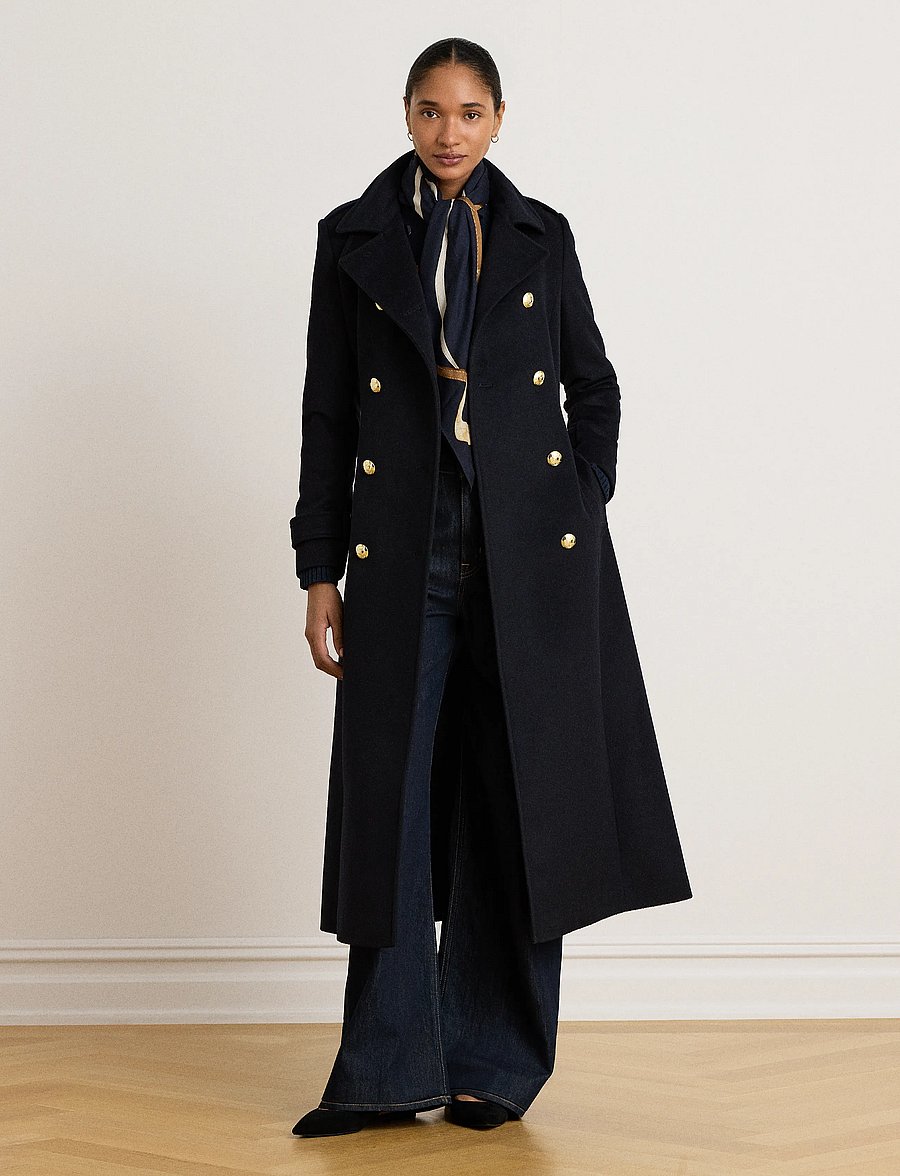 Lauren Ralph Lauren - Double-Breasted Belted Funnelneck Coat - winterjacken - regal navy - 1