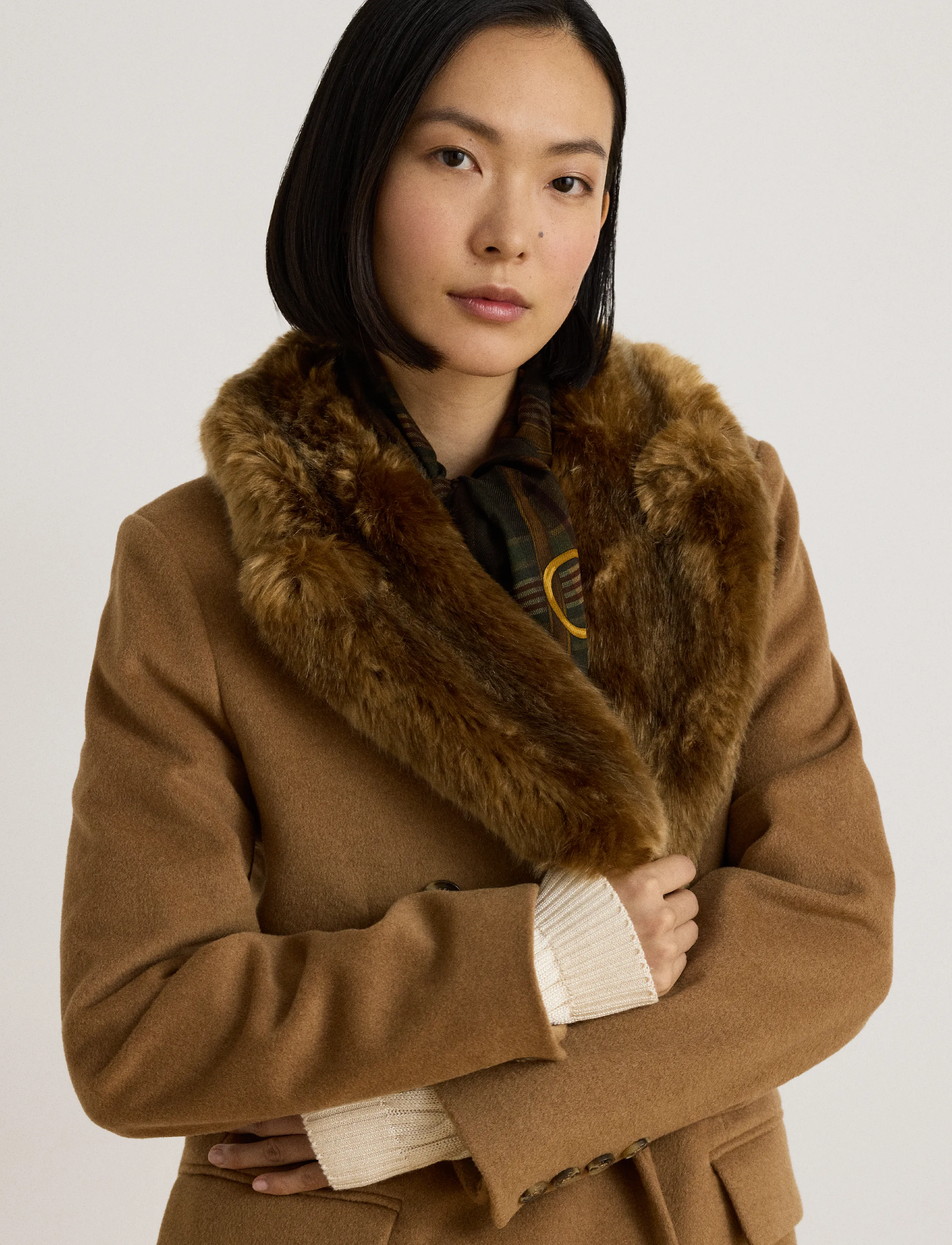 Lauren Ralph Lauren Faux-Fur-Trim Double-Breasted Coat kappor & rockar dam – bild 3