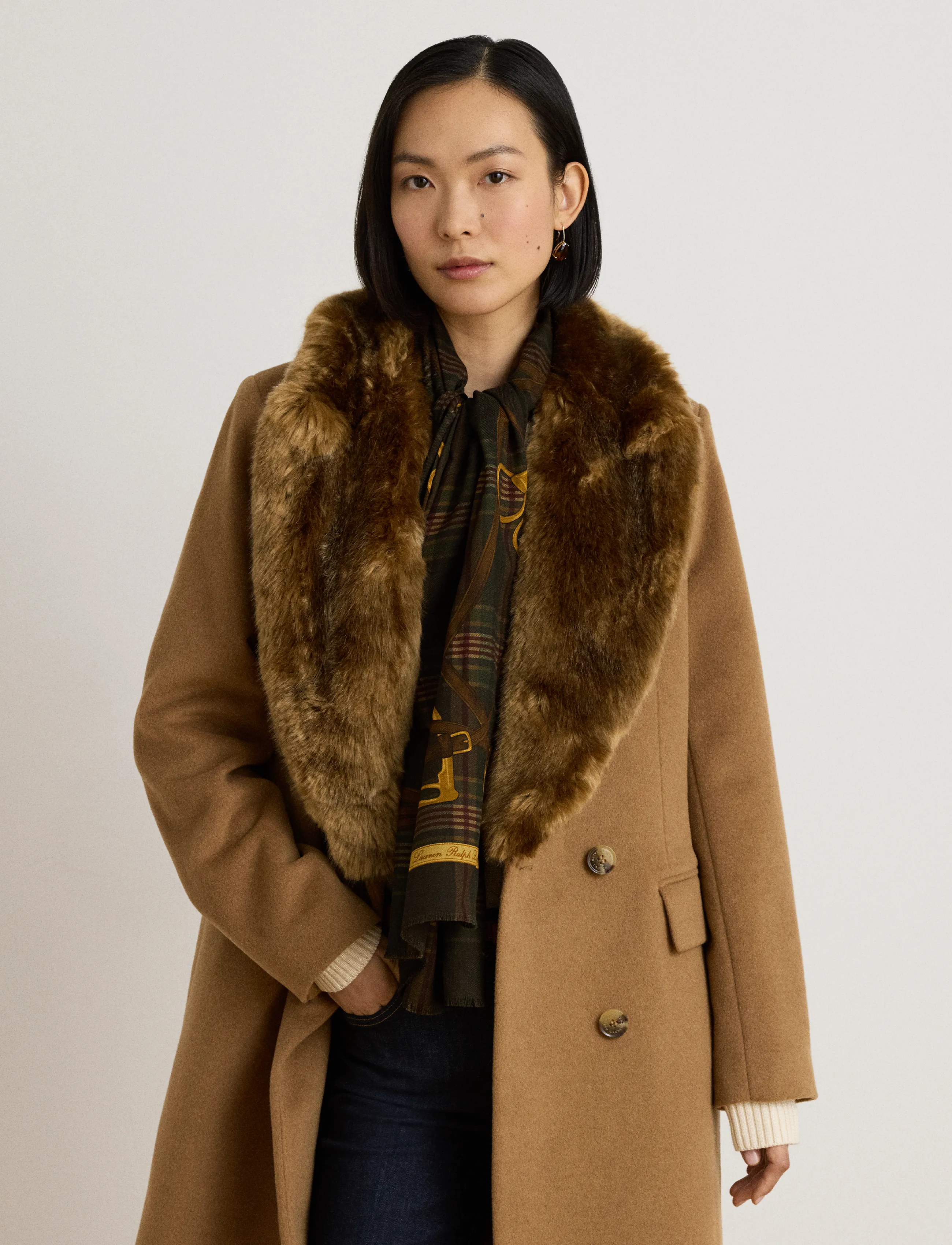 Lauren Ralph Lauren Faux-Fur-Trim Double-Breasted Coat kappor & rockar dam – bild 4