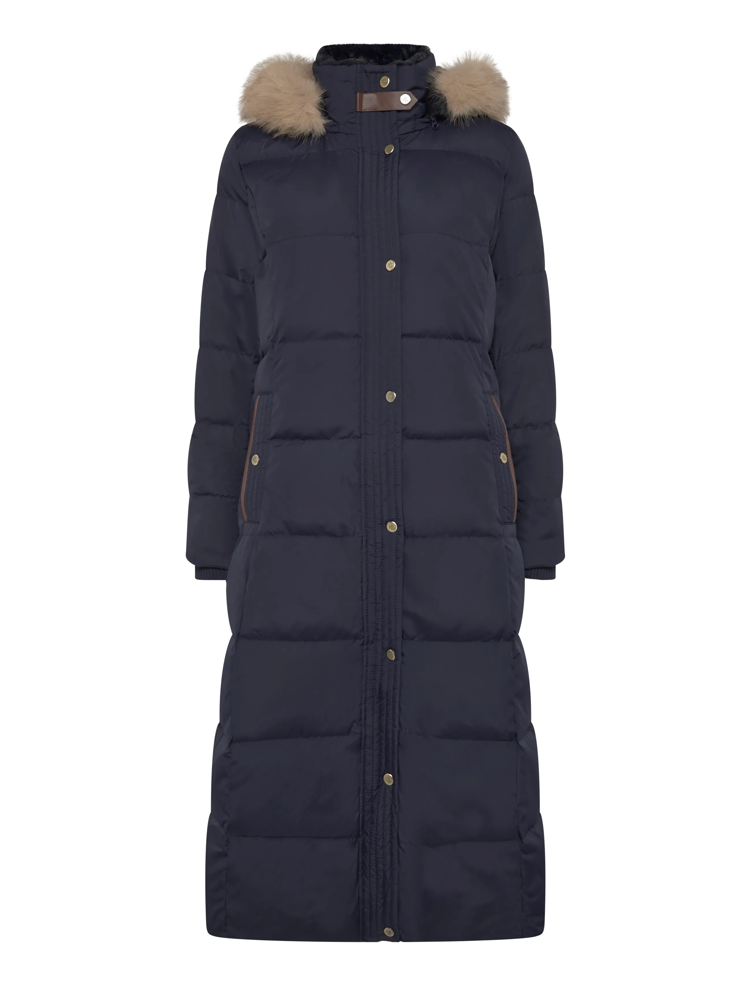 Lauren Ralph Lauren - Faux-Fur-Trim Quilted Hooded Down Coat - talvejoped - dk navy - 2